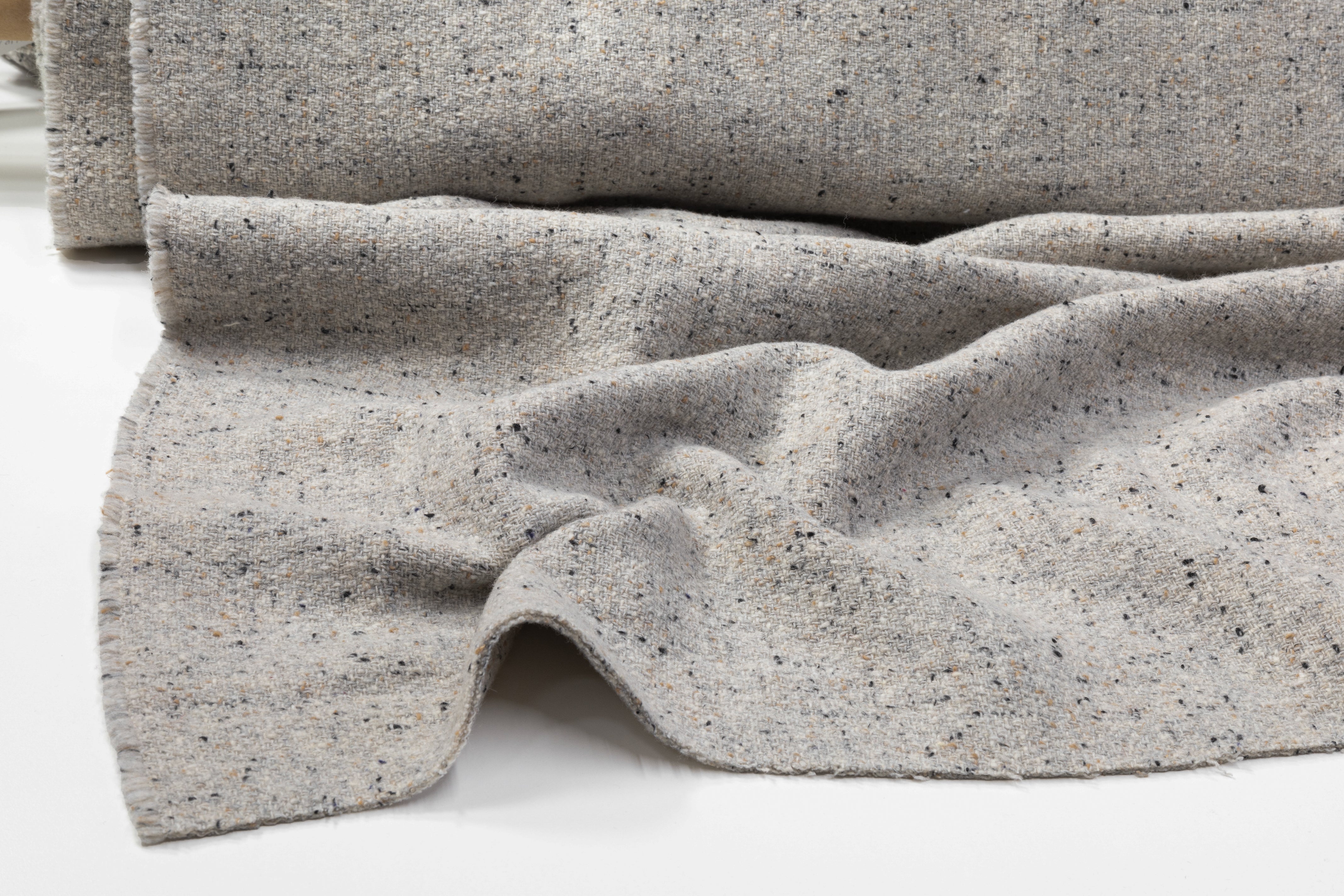Double Wool Tweed Coating - Gray