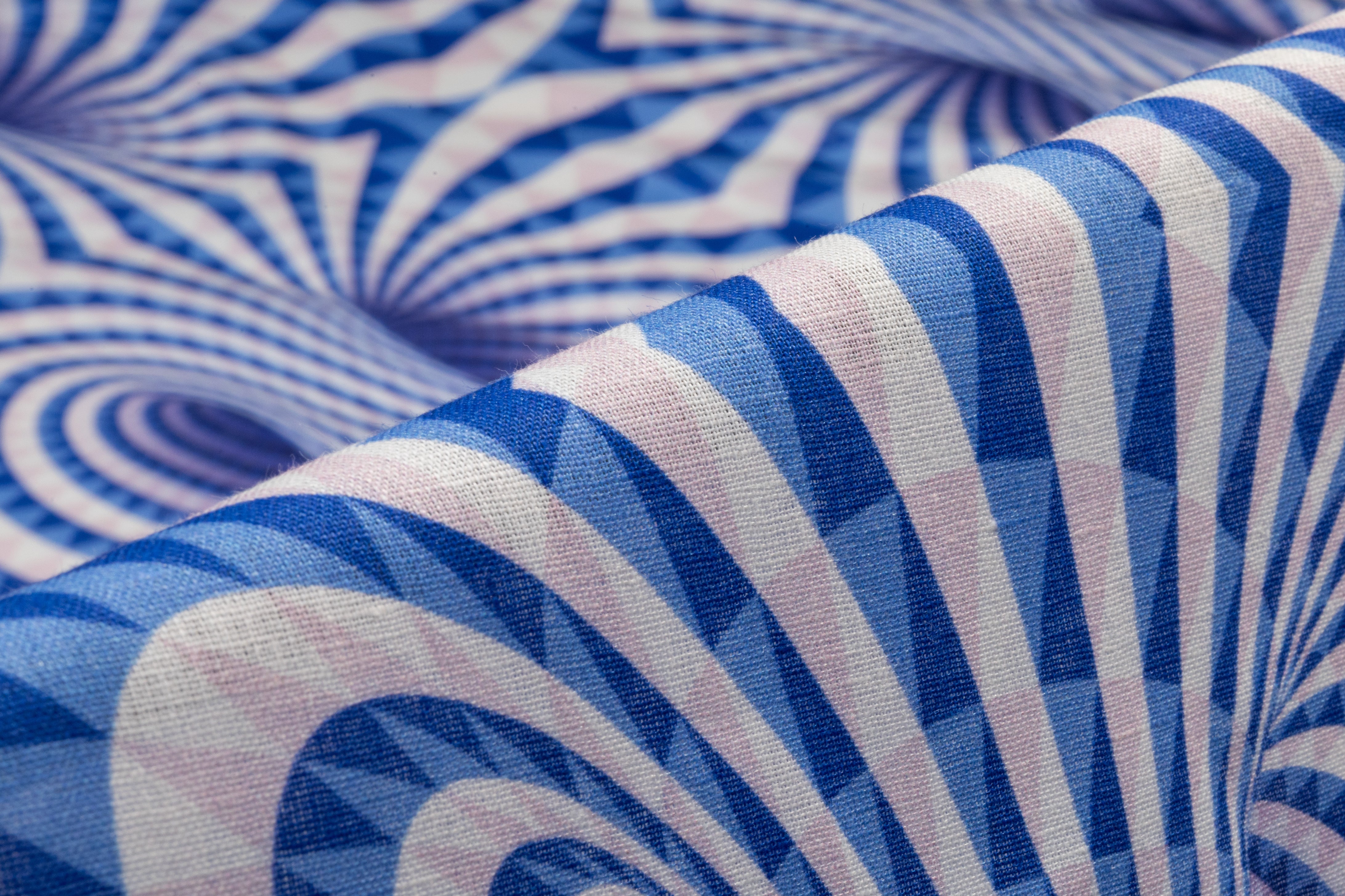Kaleidoscope Linen Print - Blue
