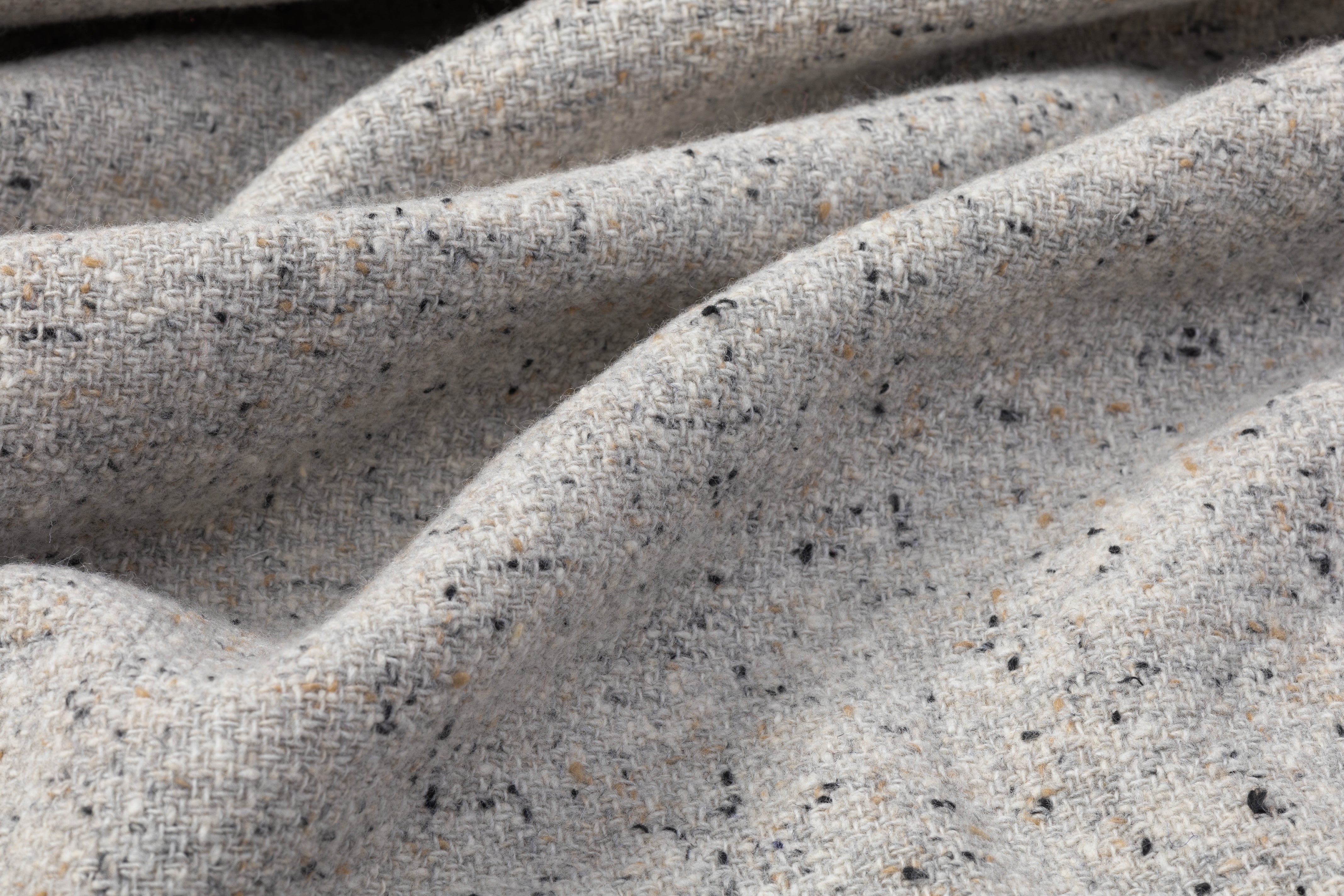 Double Wool Tweed Coating - Gray
