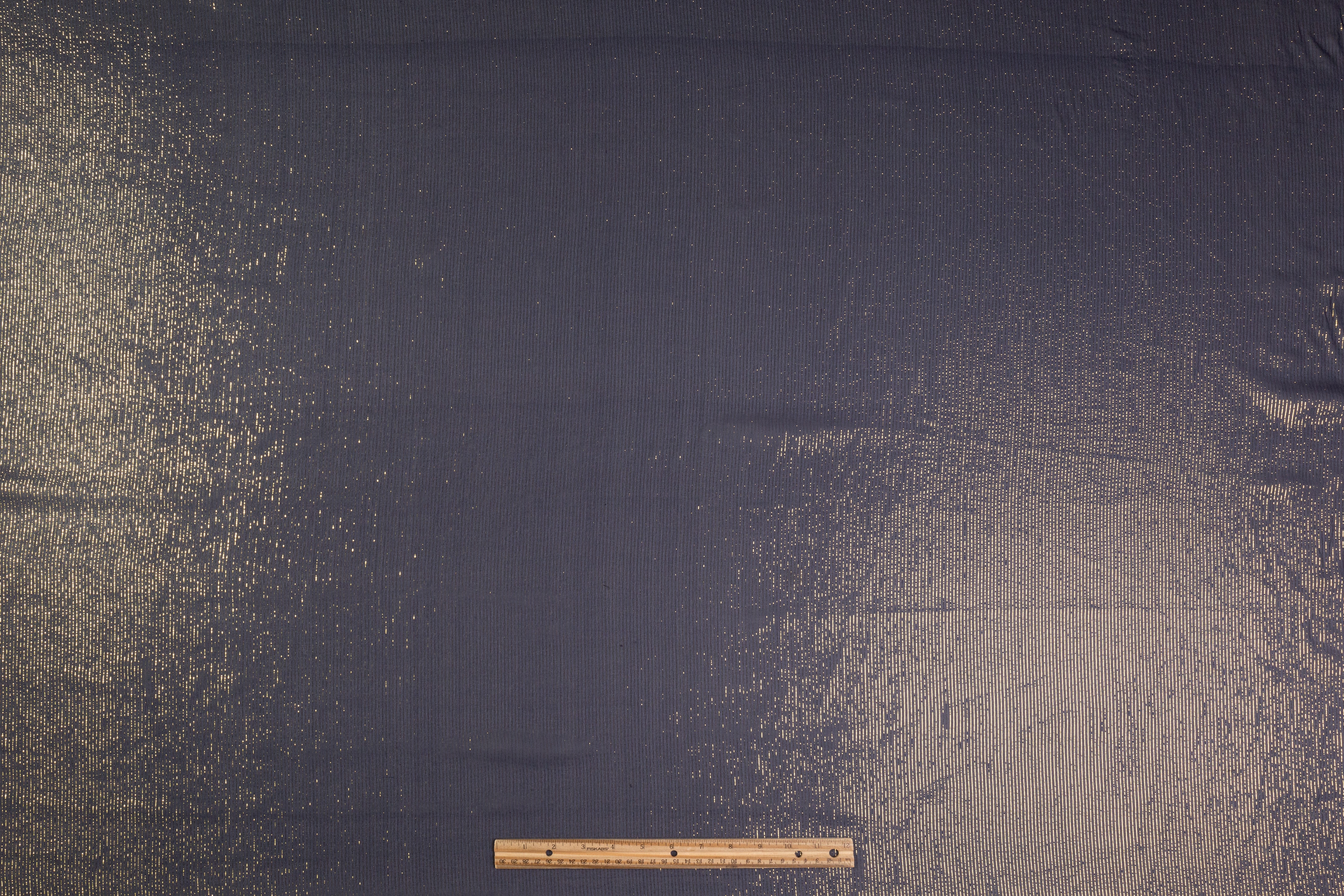 Italian Silk Chiffon Lamé - Navy / Gold