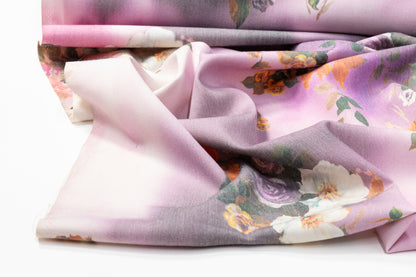 Floral Printed Italian Wool Twill - Multicolor