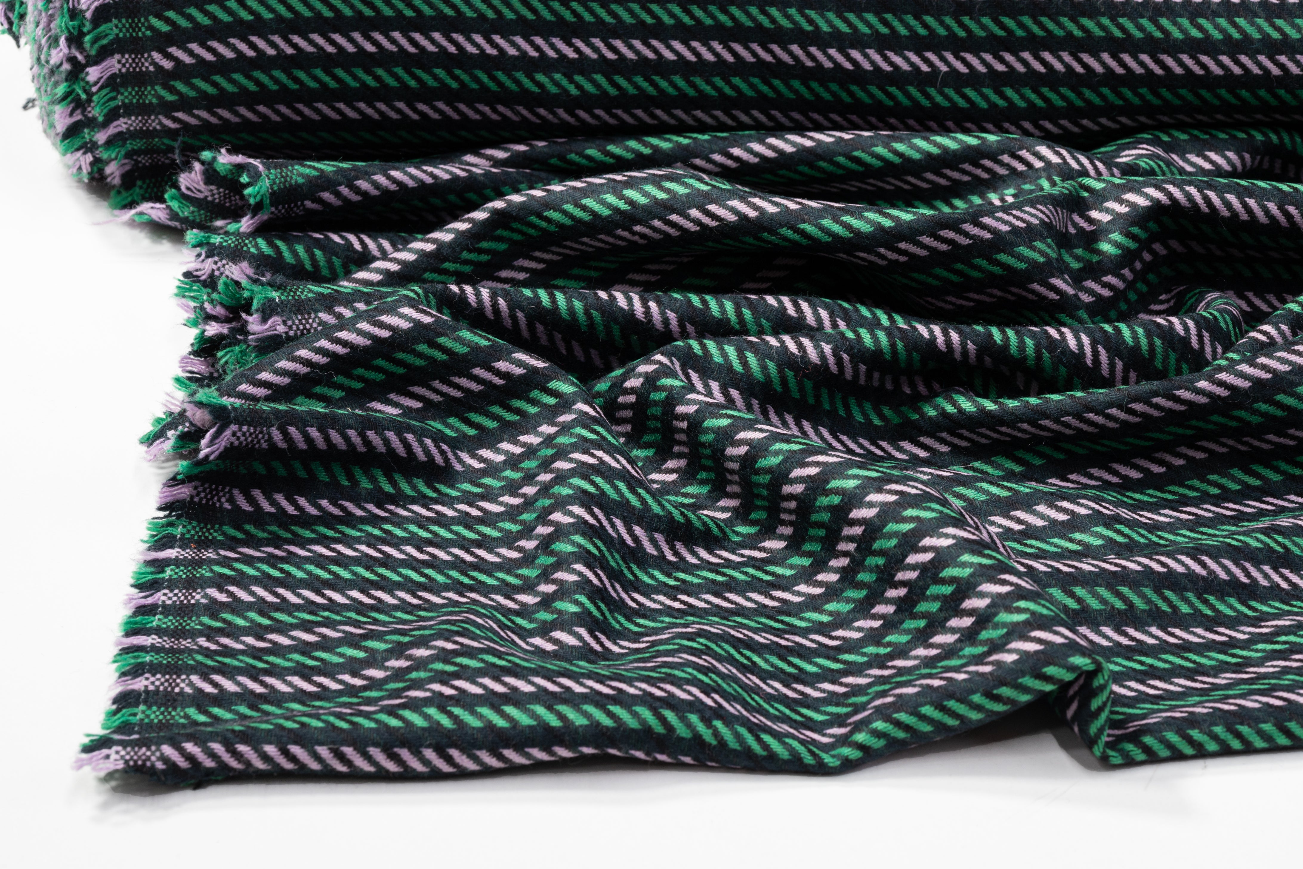Striped Italian Wool Nylon Blend - Pink / Green