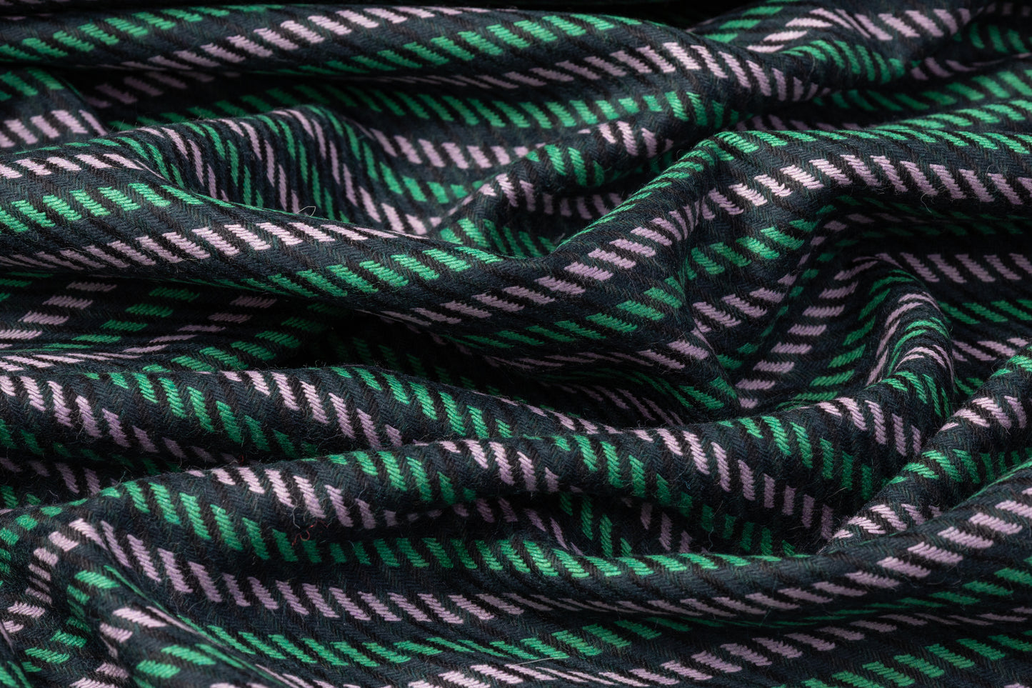 Striped Italian Wool Nylon Tweed - Pink / Green