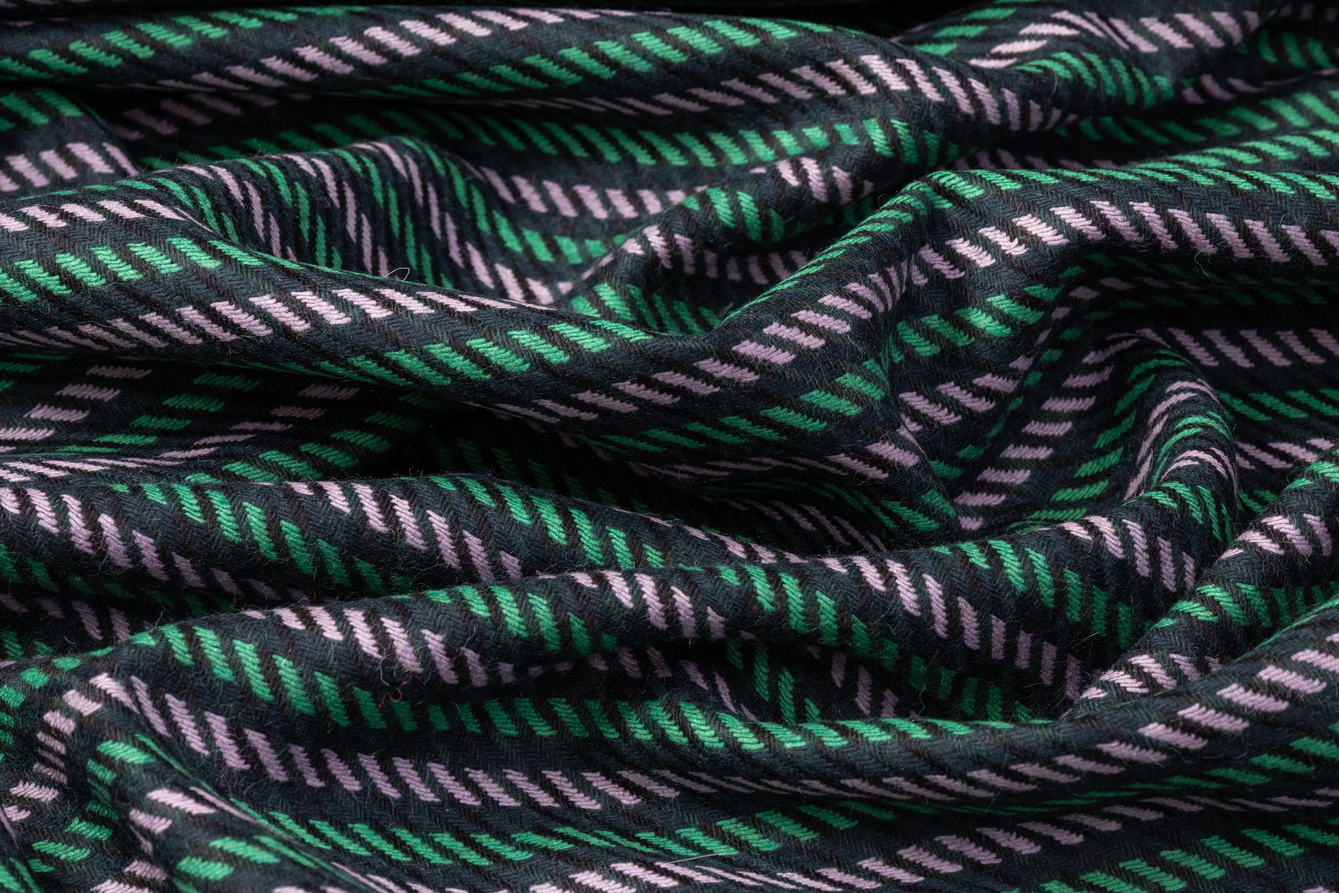Striped Italian Wool Nylon Blend - Pink / Green