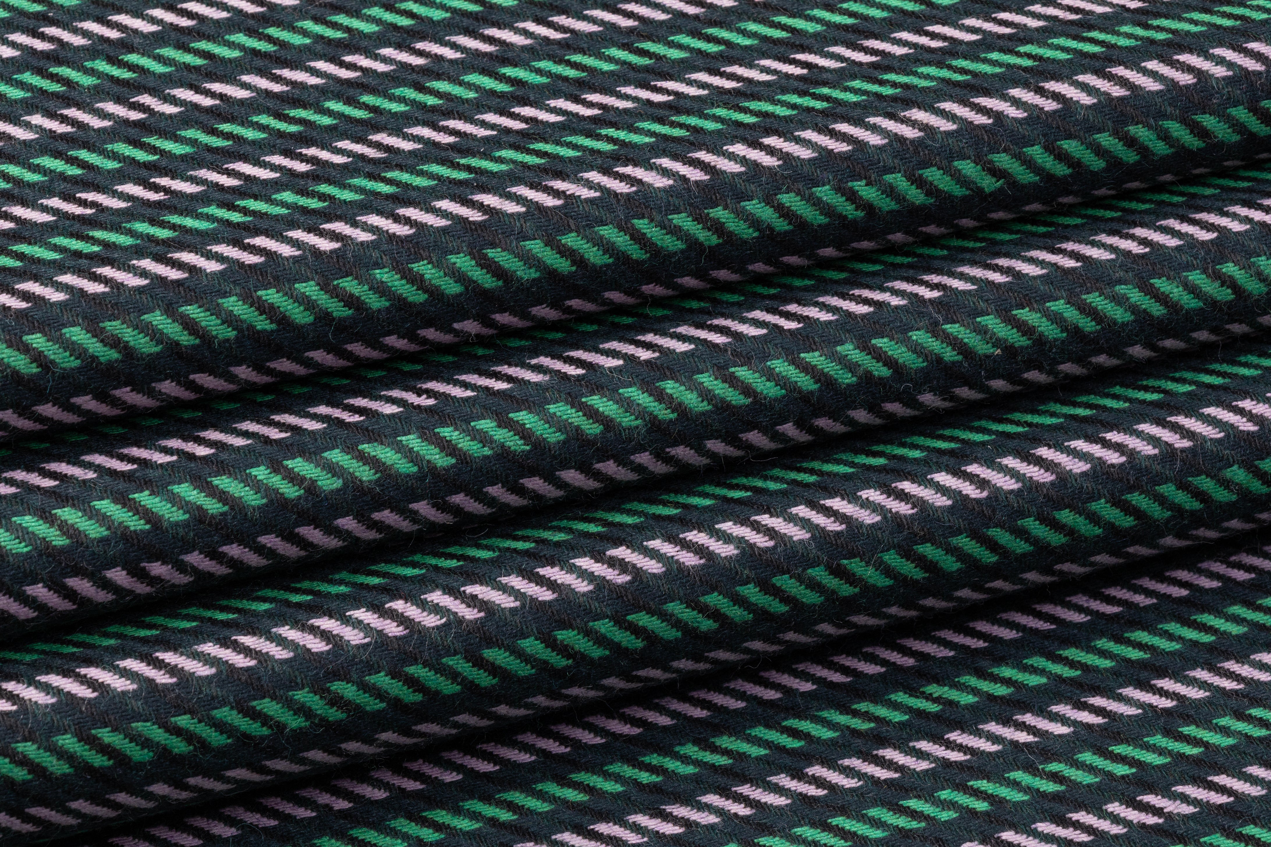 Striped Italian Wool Nylon Blend - Pink / Green