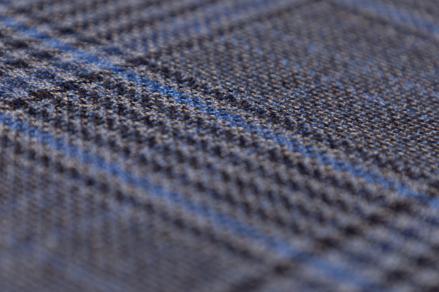 Checked Italian Wool Suiting - Blue / Gray