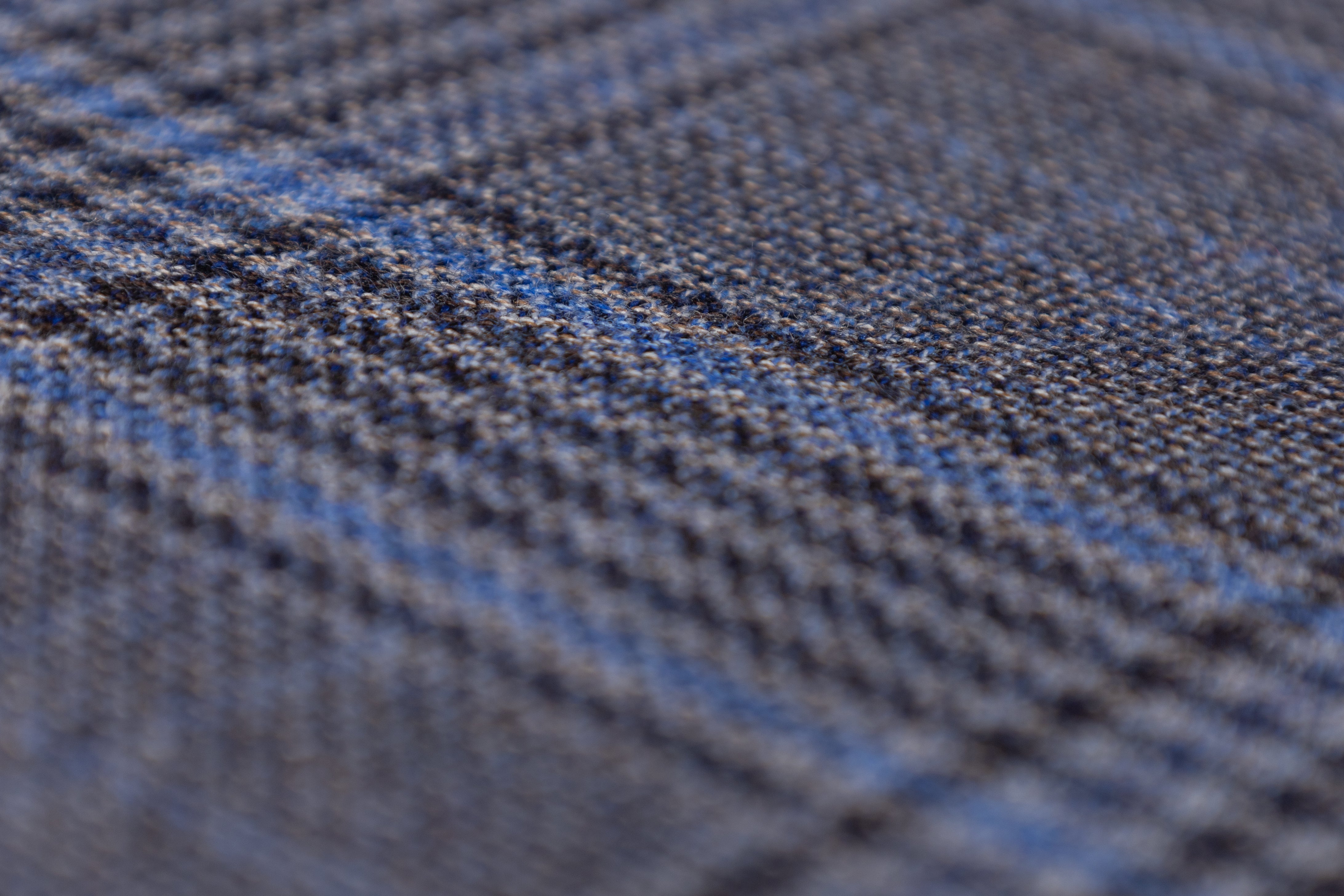 Checked Italian Wool Suiting - Blue / Gray