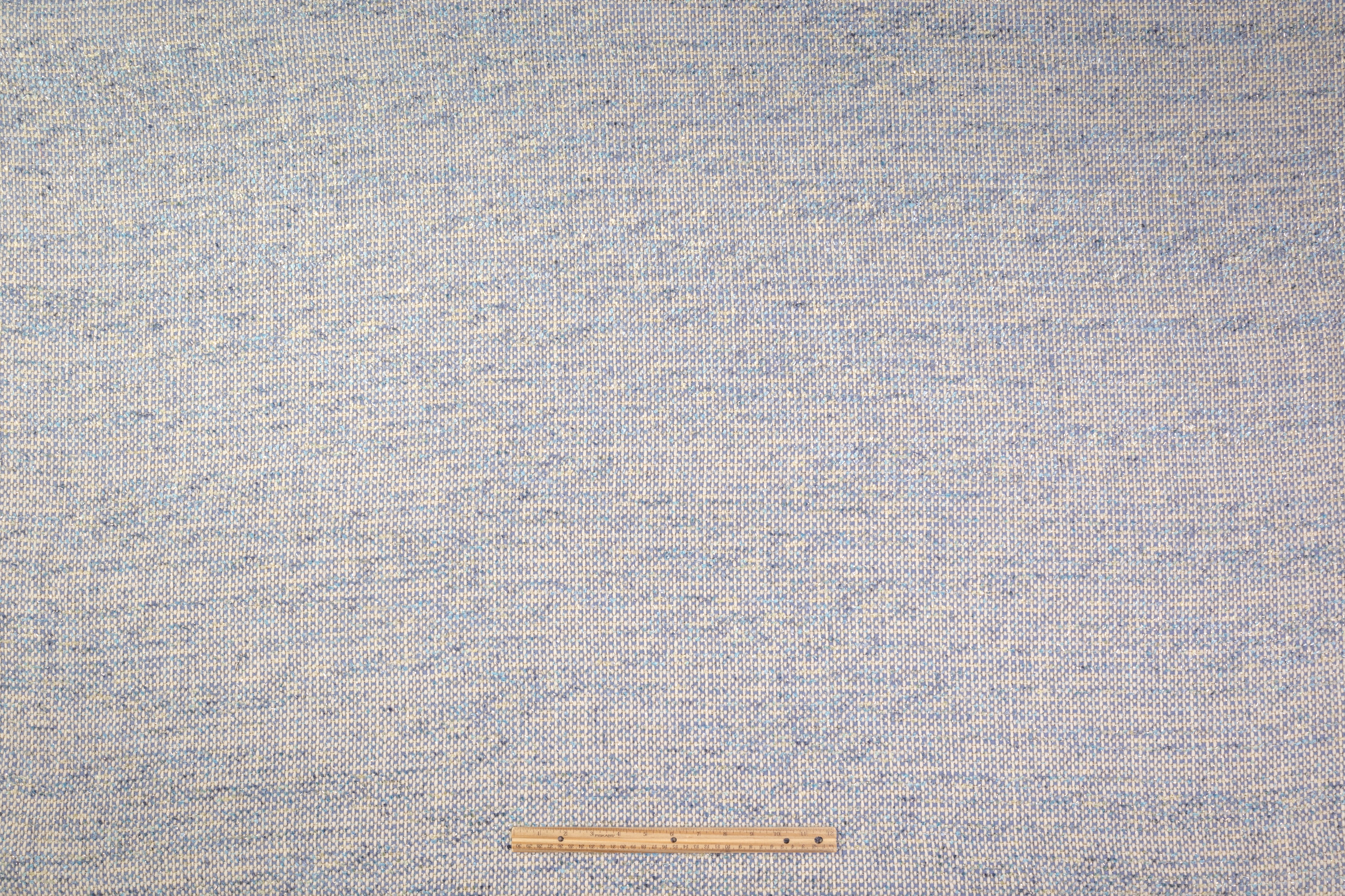 Metallic Italian Wool Blend Tweed - Periwinkle