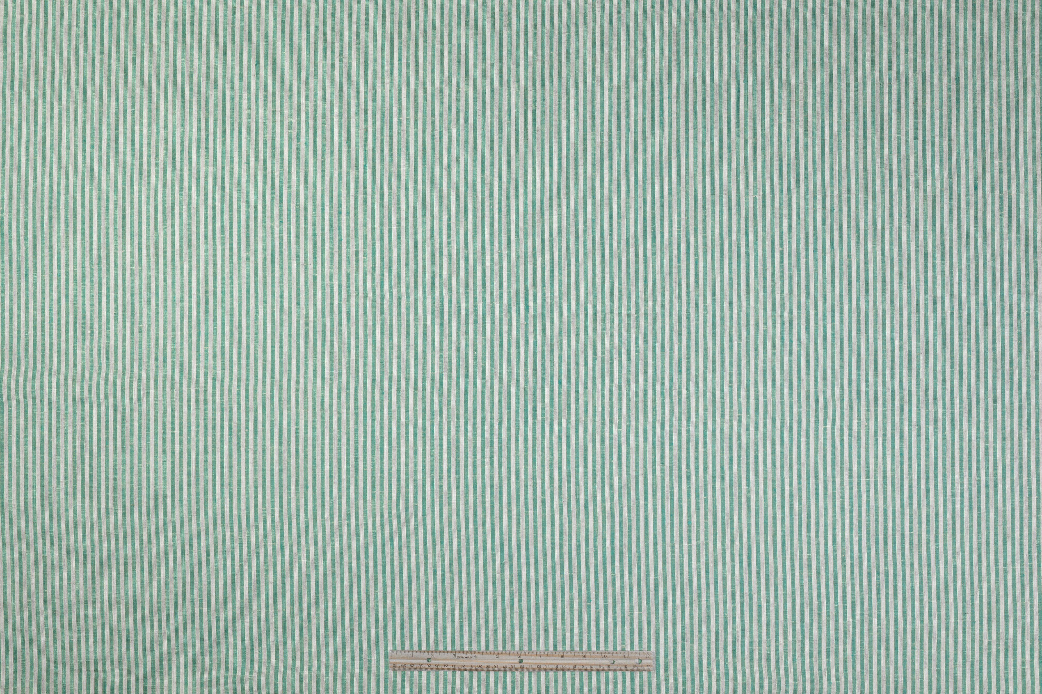 Striped Italian Linen - Green / Off White