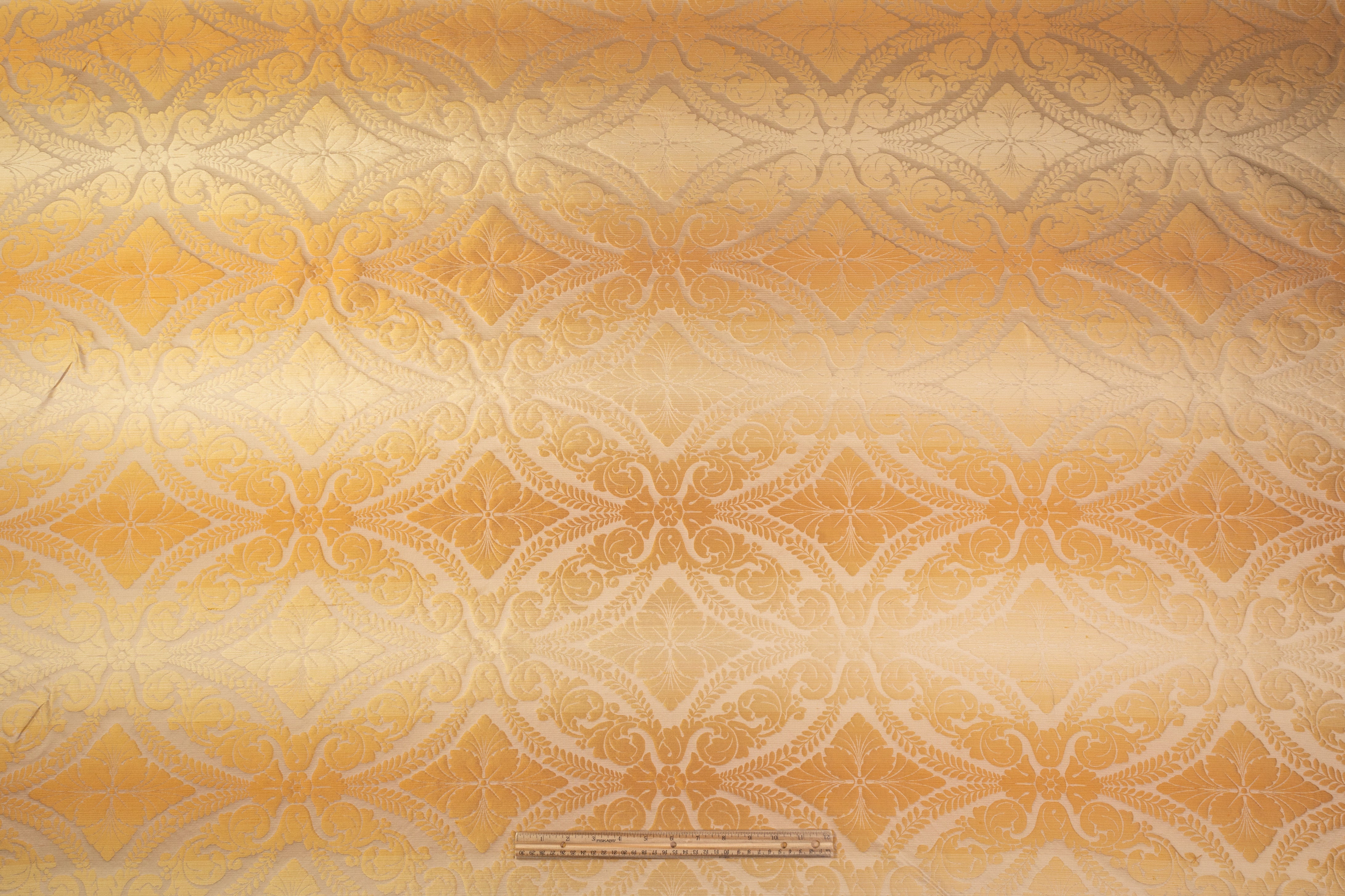 Gradient Damask Italian Silk Blend Brocade - Gold