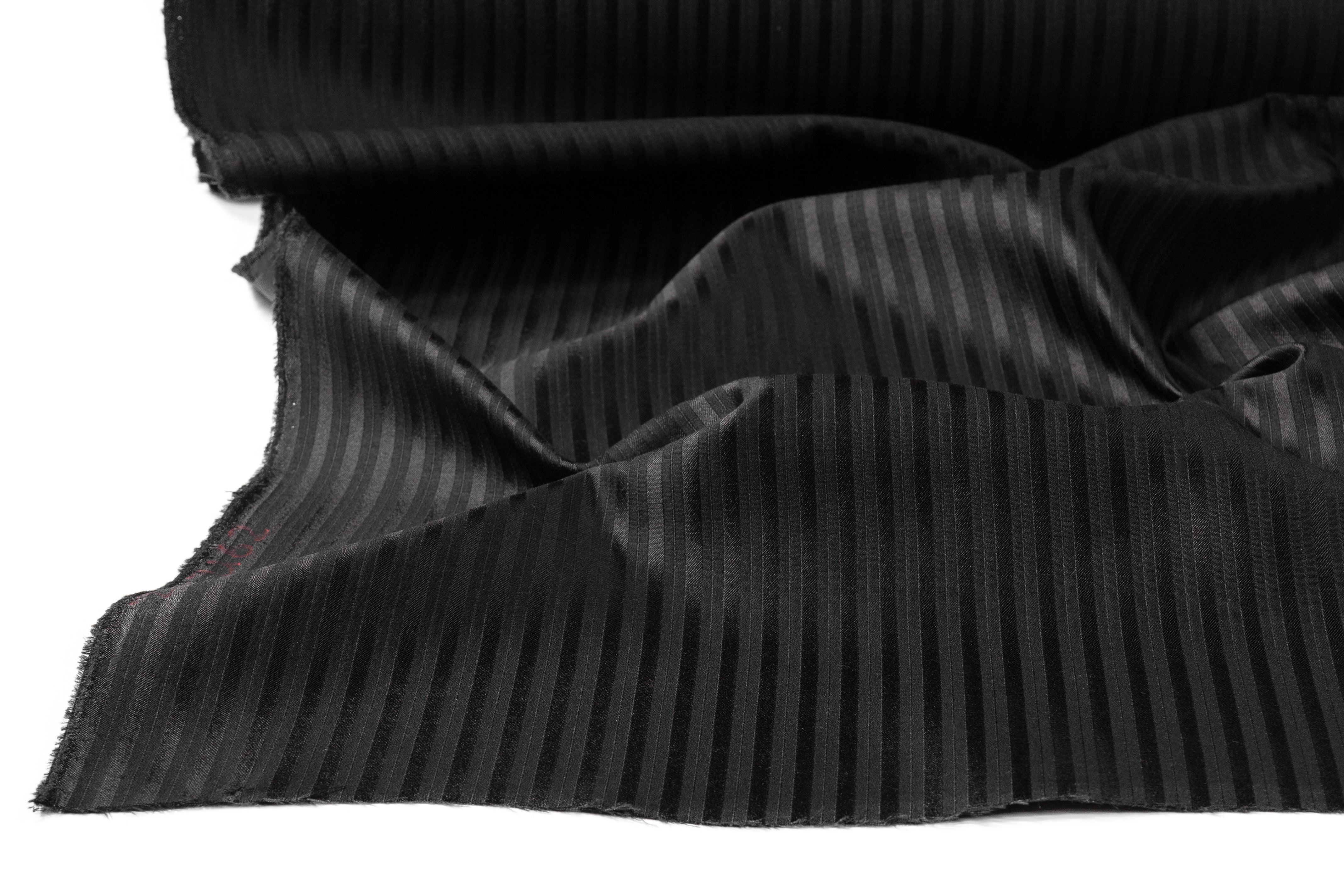 Armani - Fused Striped Italian Wool Black