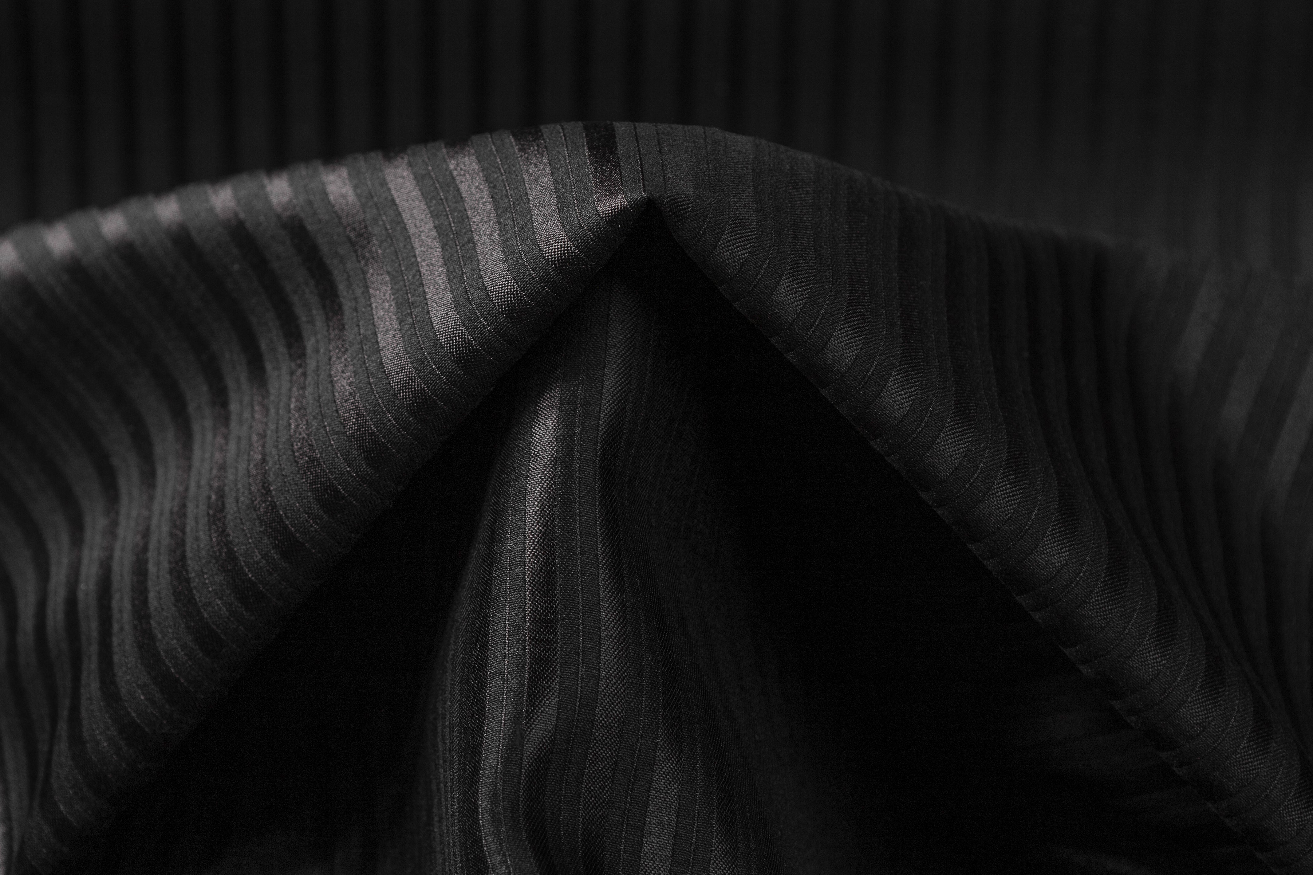 Armani - Fused Striped Italian Wool Black