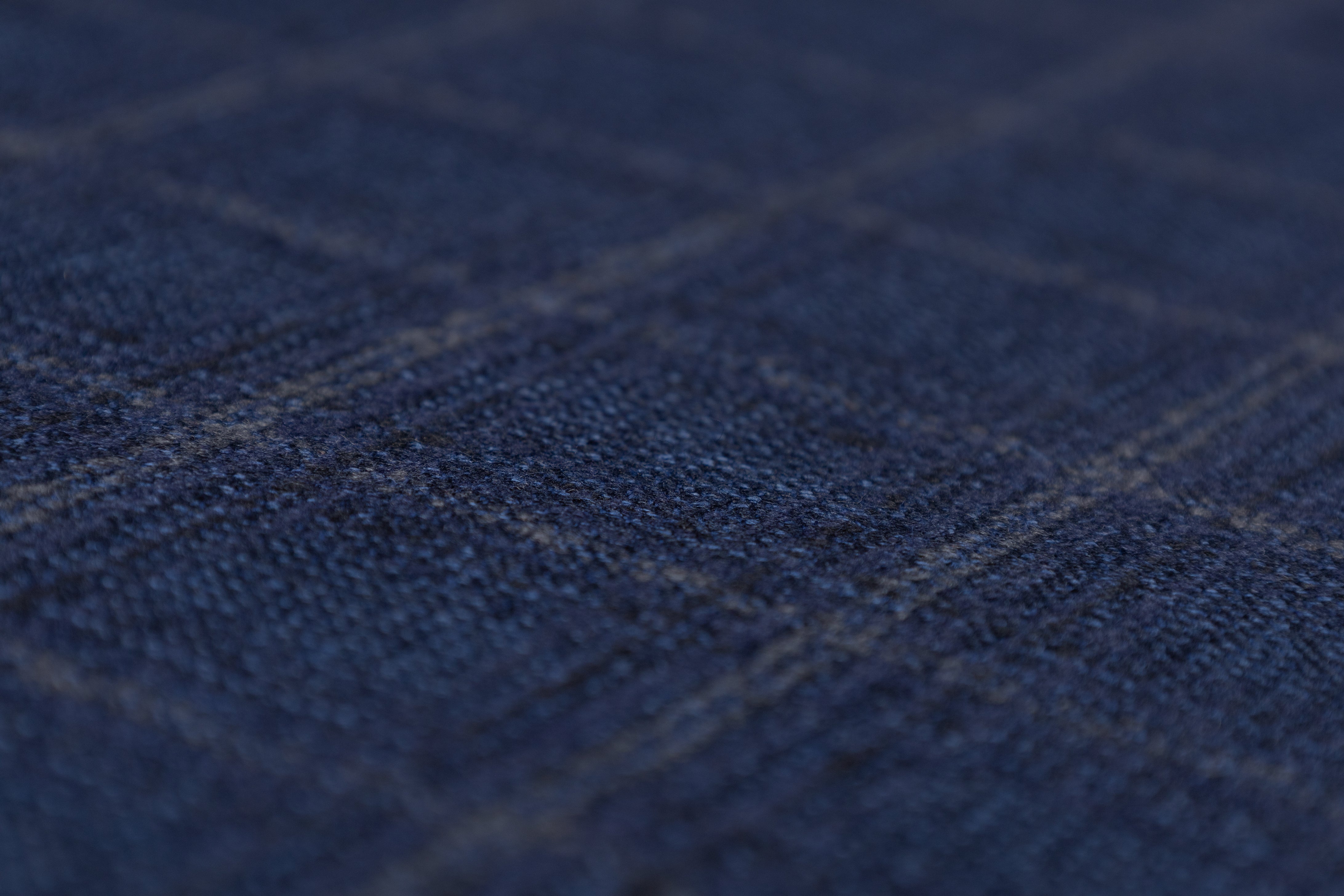 Checked Italian Cotton Wool Suiting - Blue / Gray