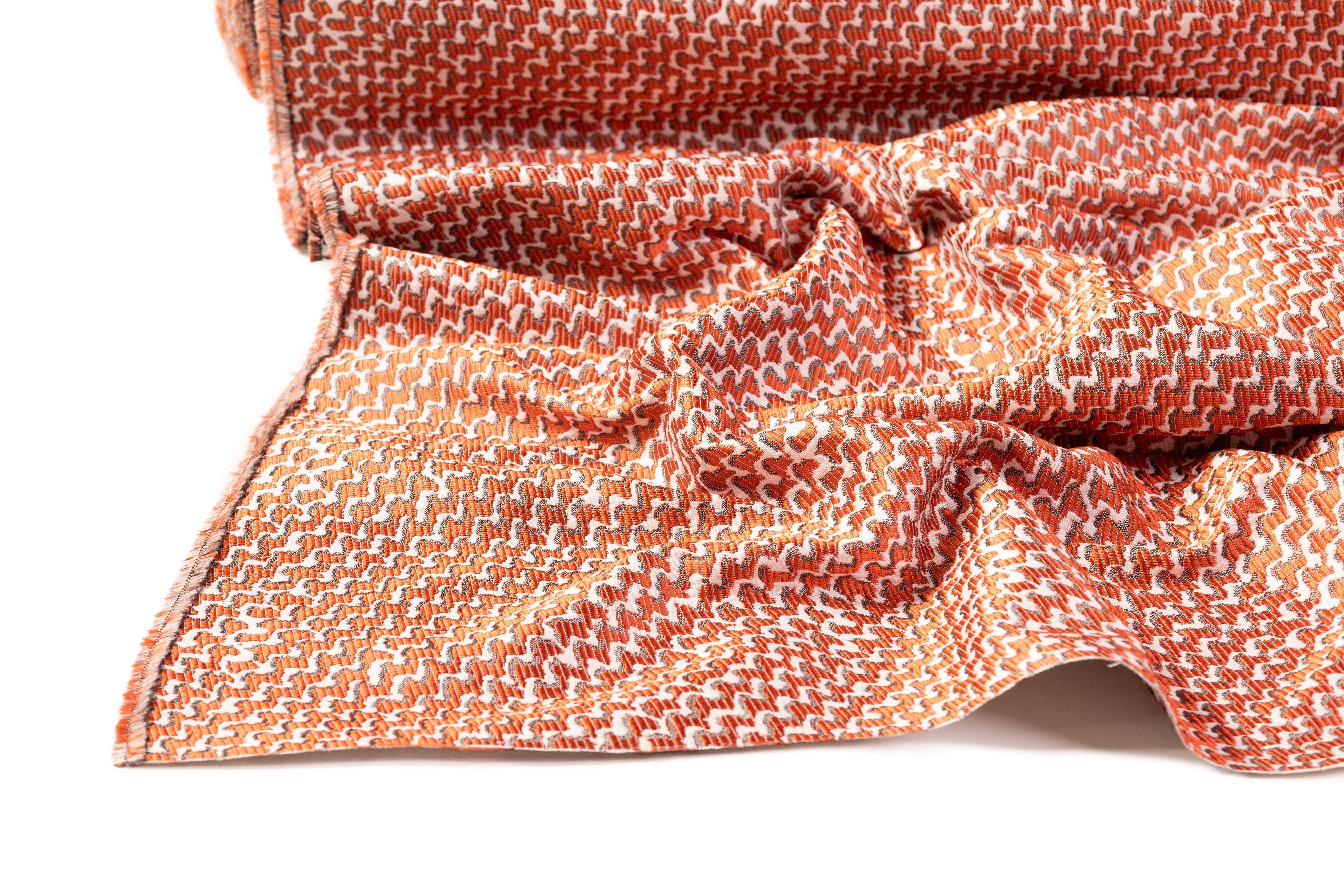 Armani - Zig Zag Italian Brocade - Burnt Orange