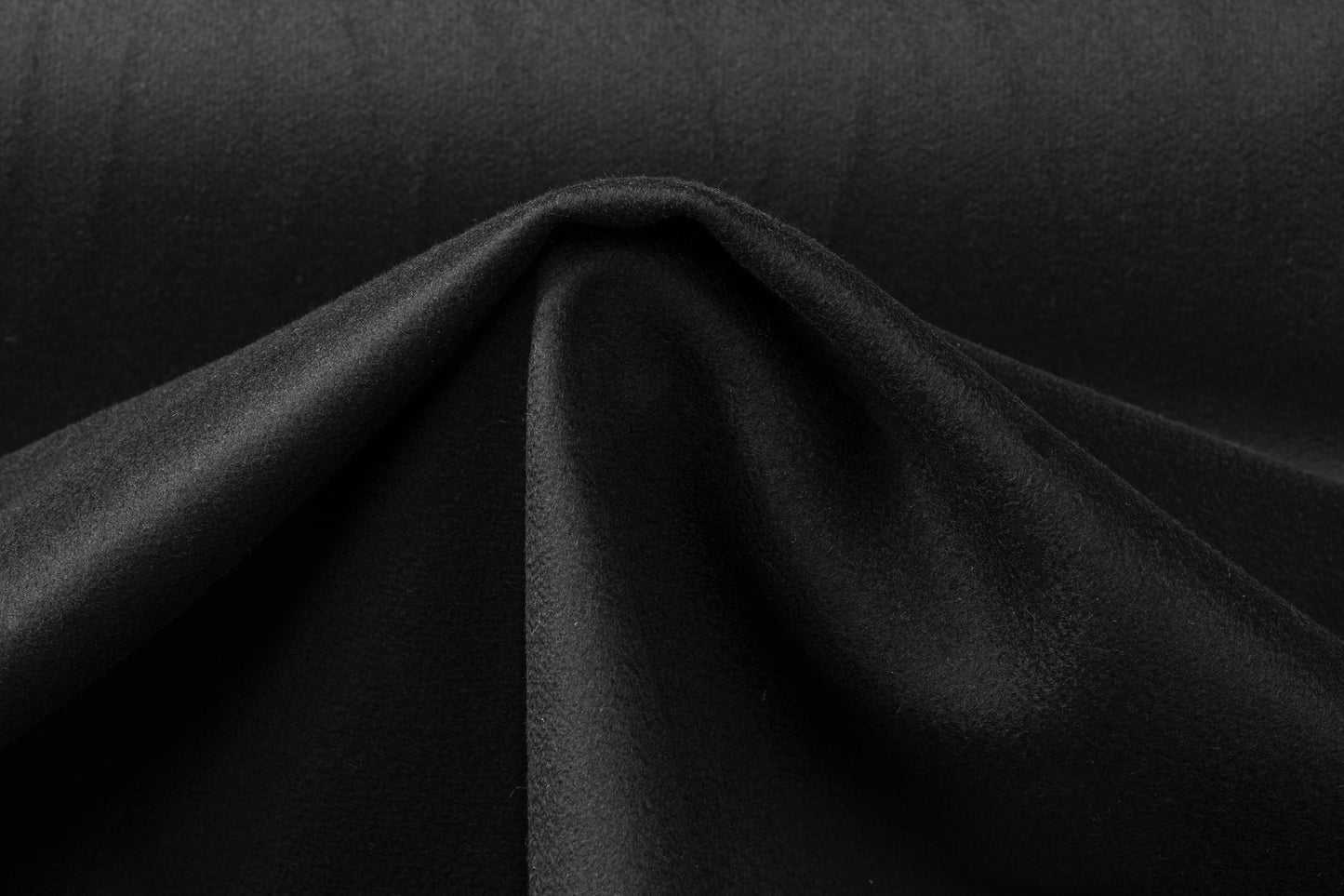 Double-Faced Melton Wool Coating - Black