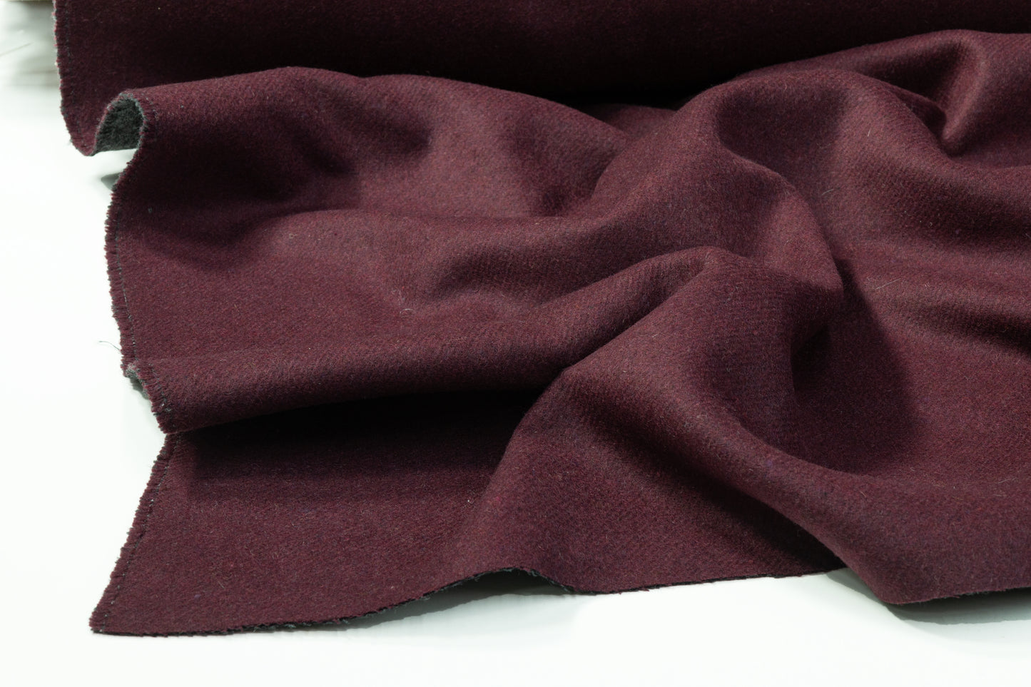 Double-Faced Wool Coating - Burgundy / Gray