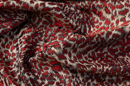 Metallic Cheetah Italian Brocade - Red