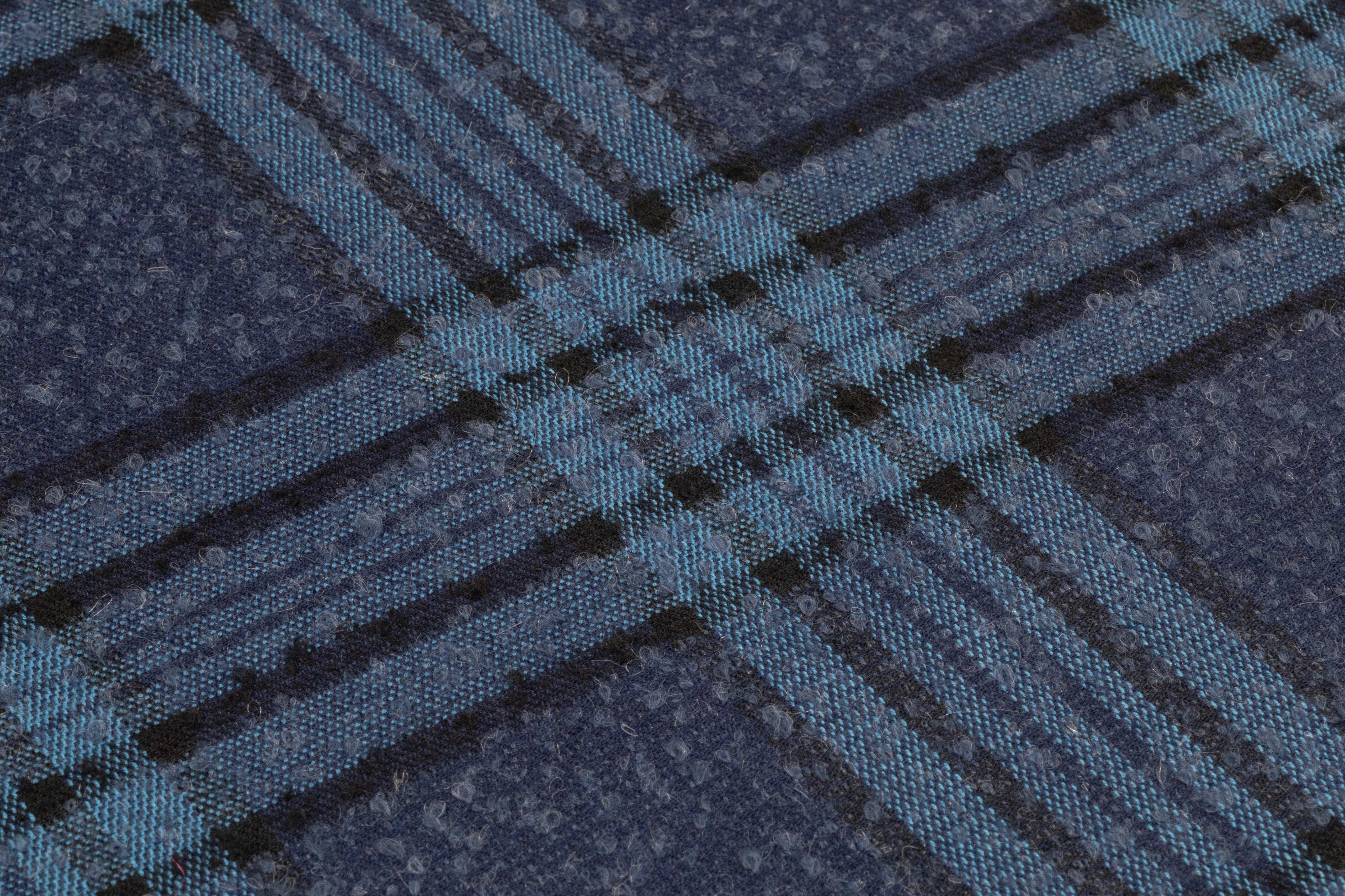 Plaid Italian Wool Boucle Suiting - Blue