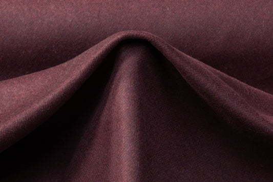 Double-Faced Wool Coating - Burgundy / Gray