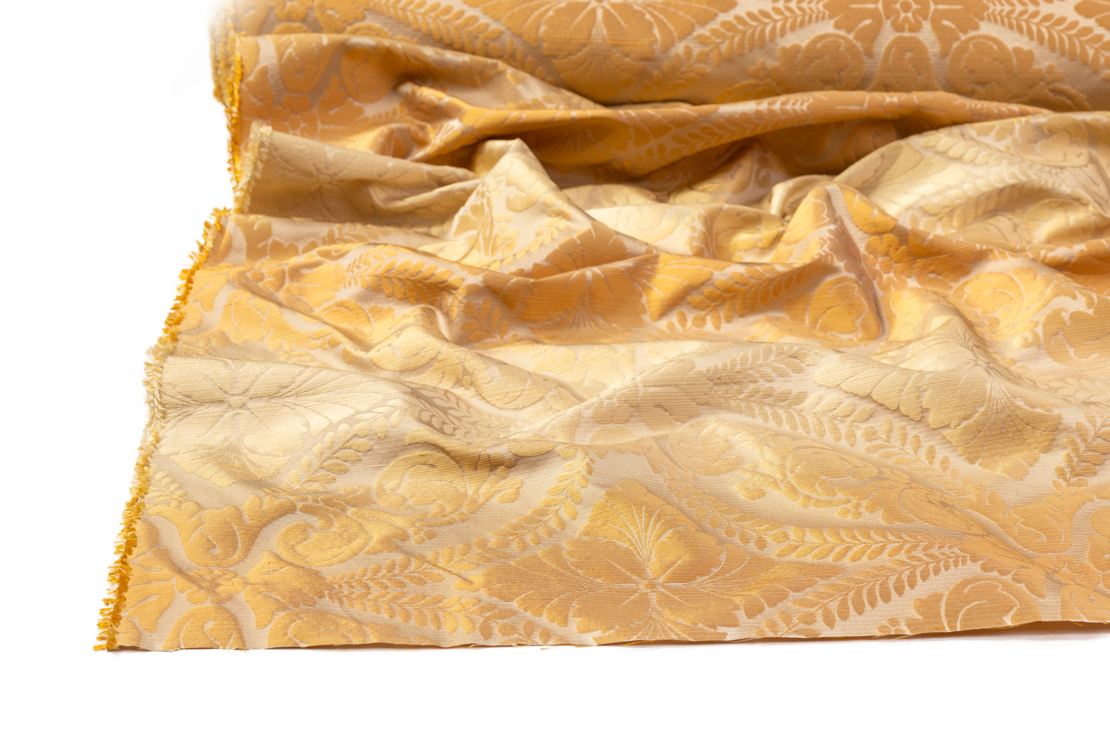 Gradient Damask Italian Silk Blend Brocade - Gold