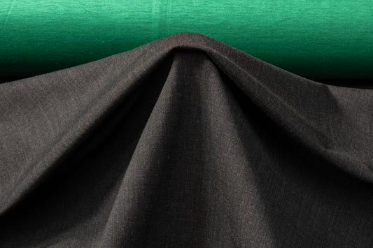 Fused Viscose Poly Wool - Green / Charcoal Gray