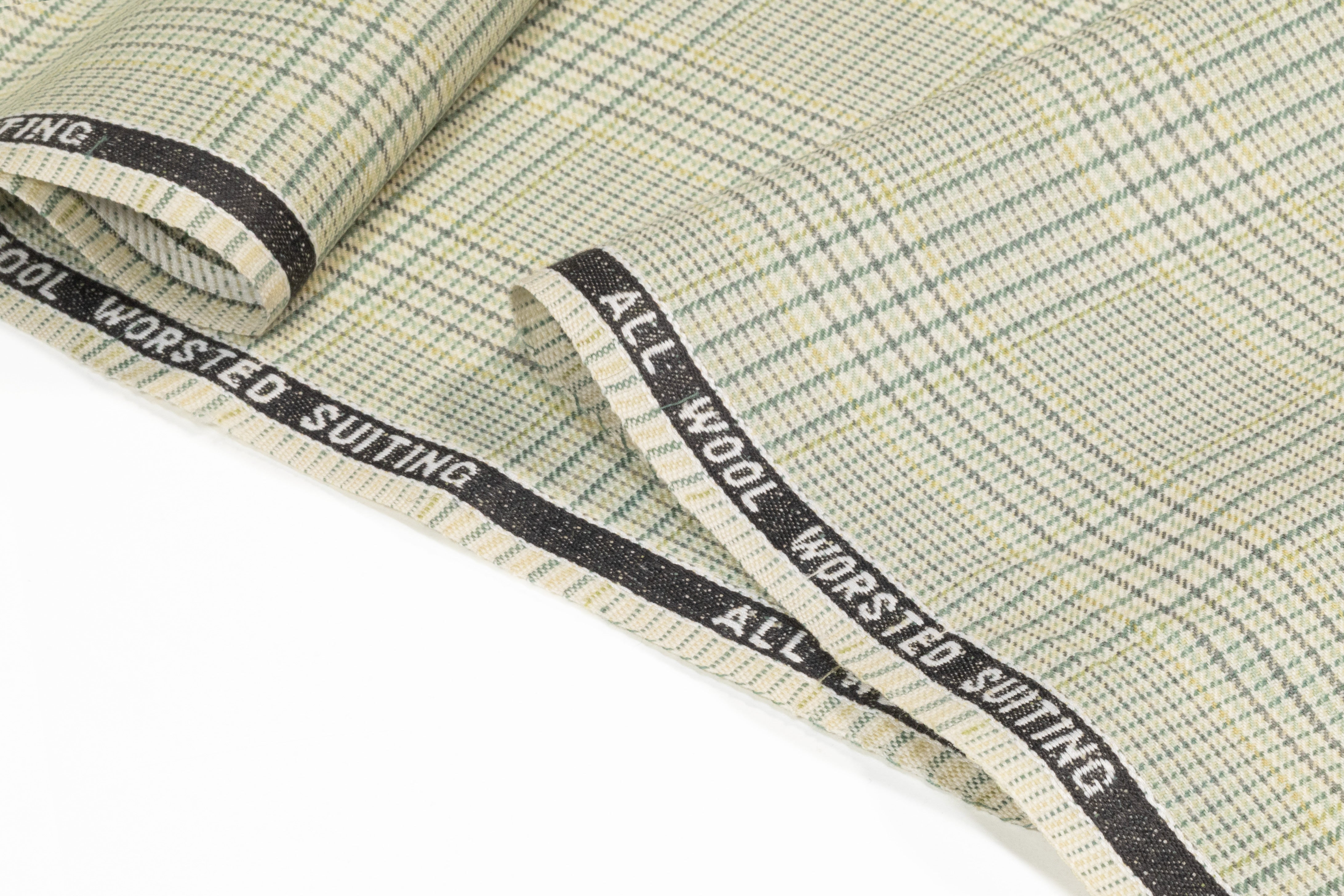 Checked English Wool Suiting - Light Green