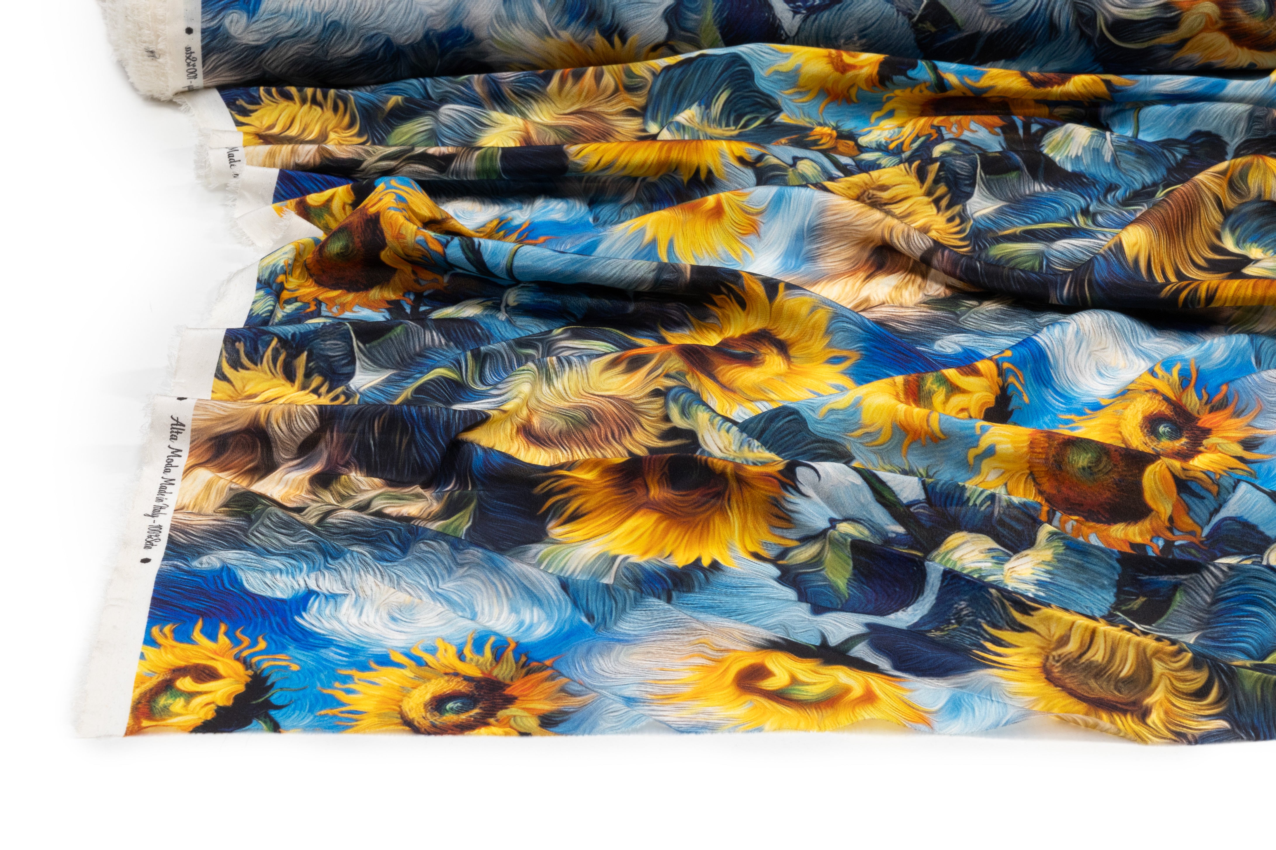 Sunflower Italian Silk Crepe de Chine - Blue