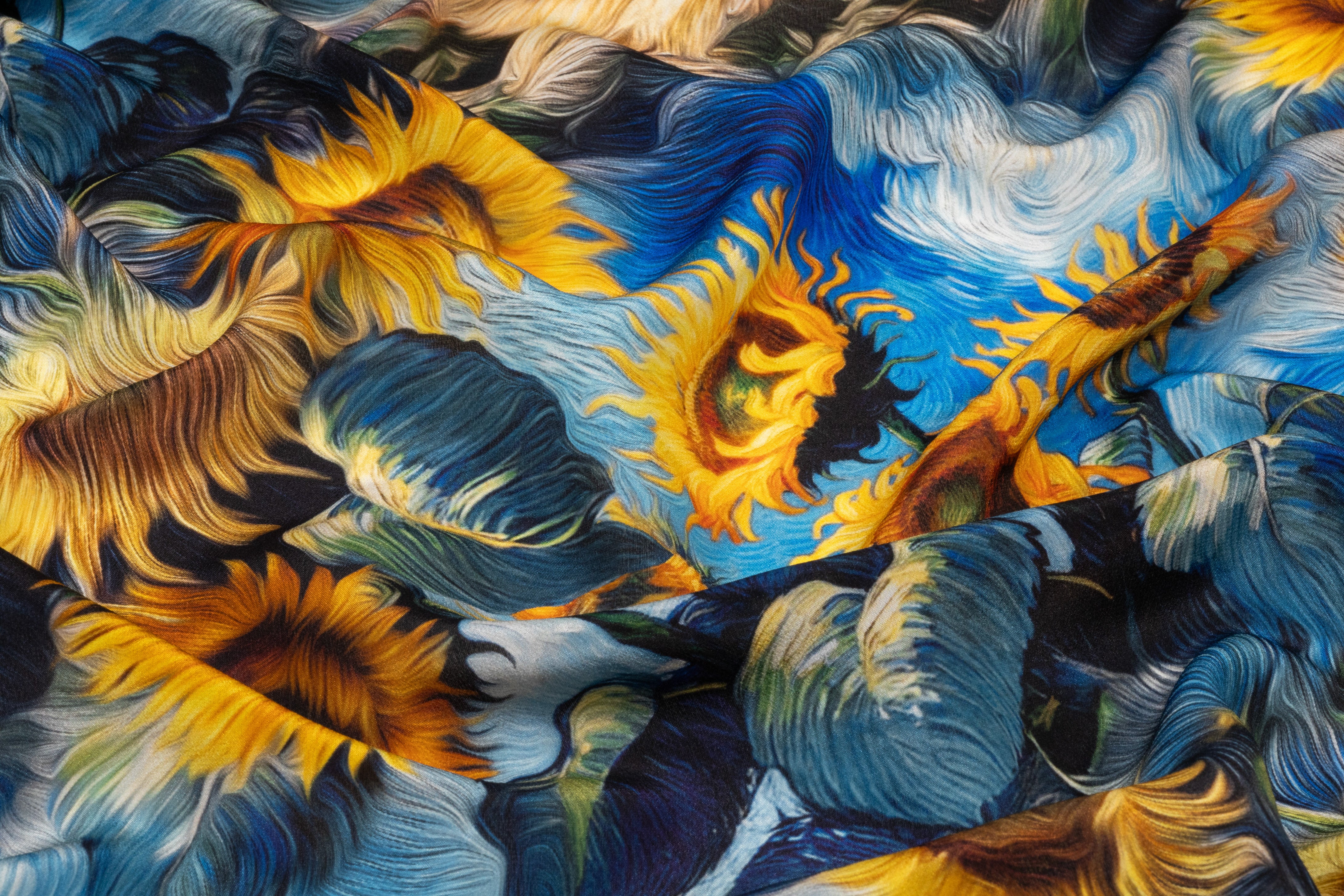 Sunflower Italian Silk Crepe de Chine - Blue