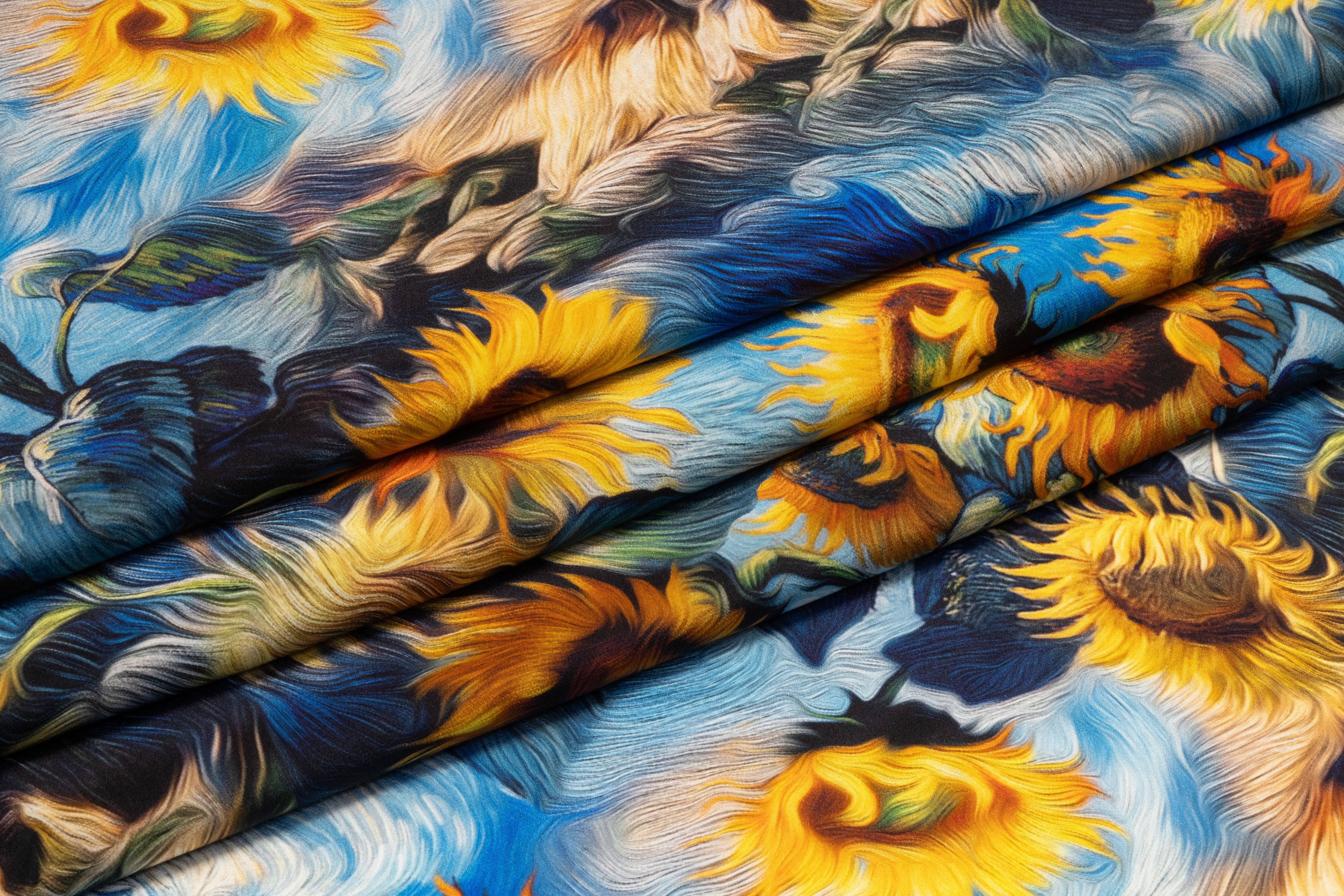 Sunflower Italian Silk Crepe de Chine - Blue