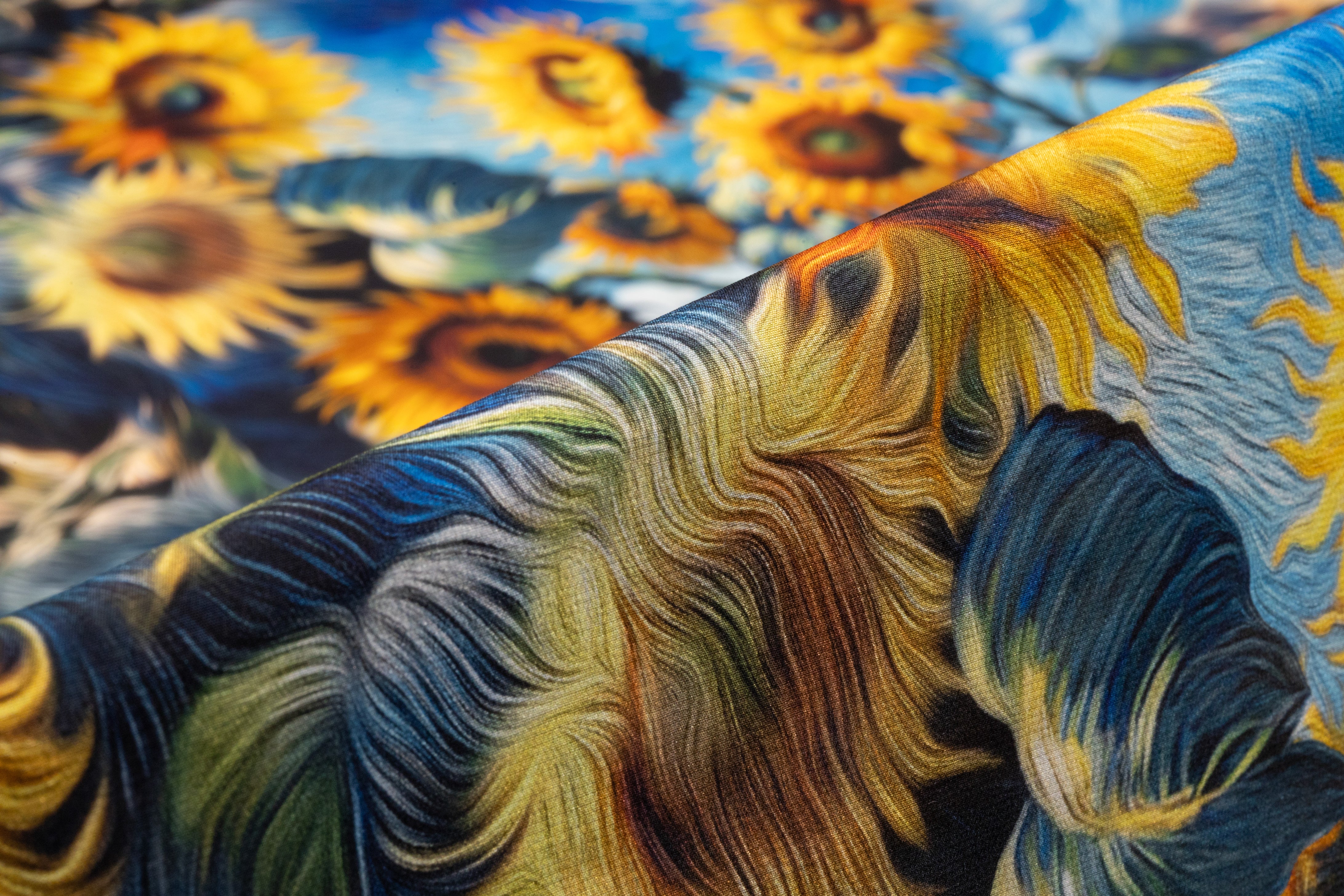 Sunflower Italian Silk Crepe de Chine - Blue