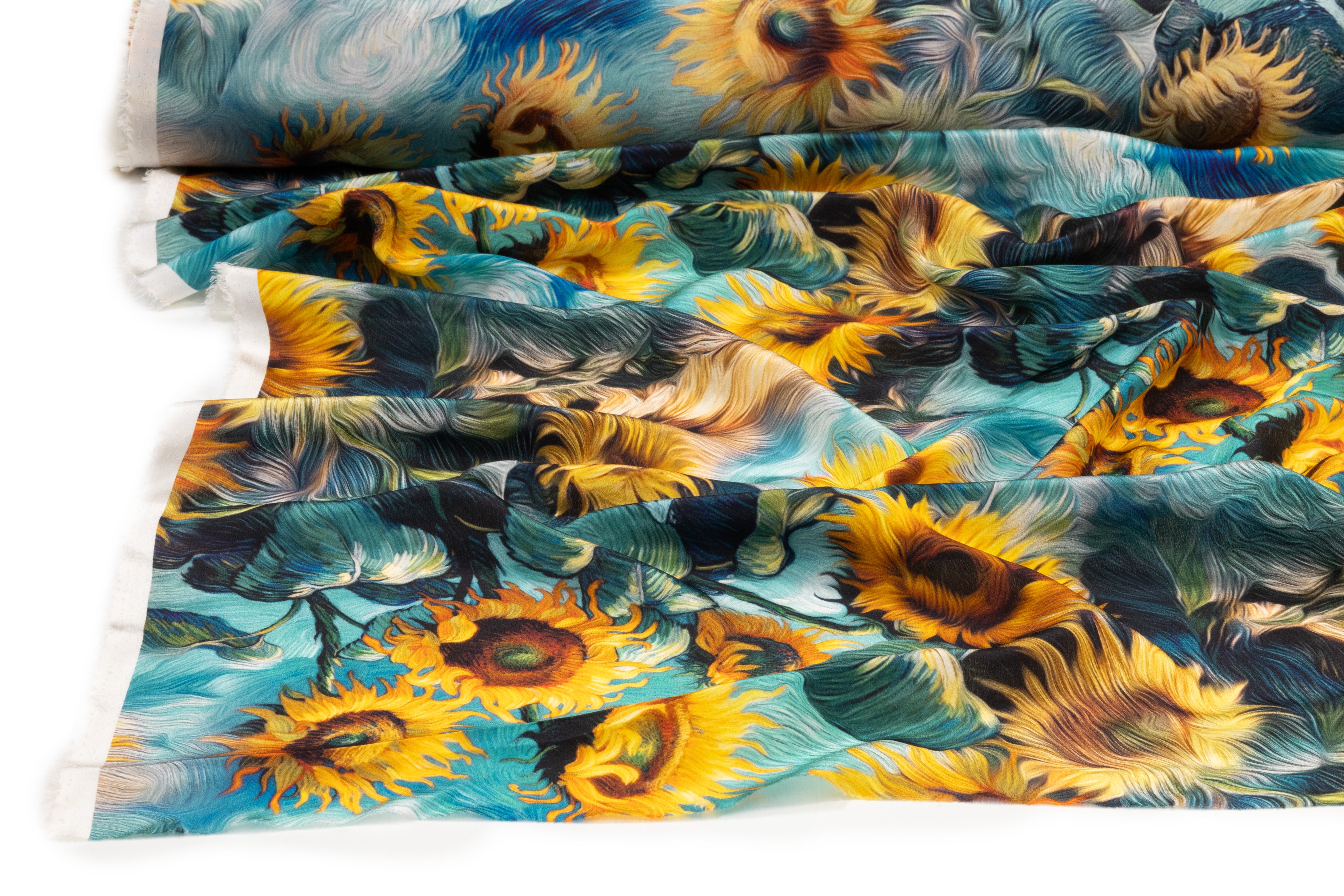 Sunflower Italian Silk Crepe de Chine - Teal Green