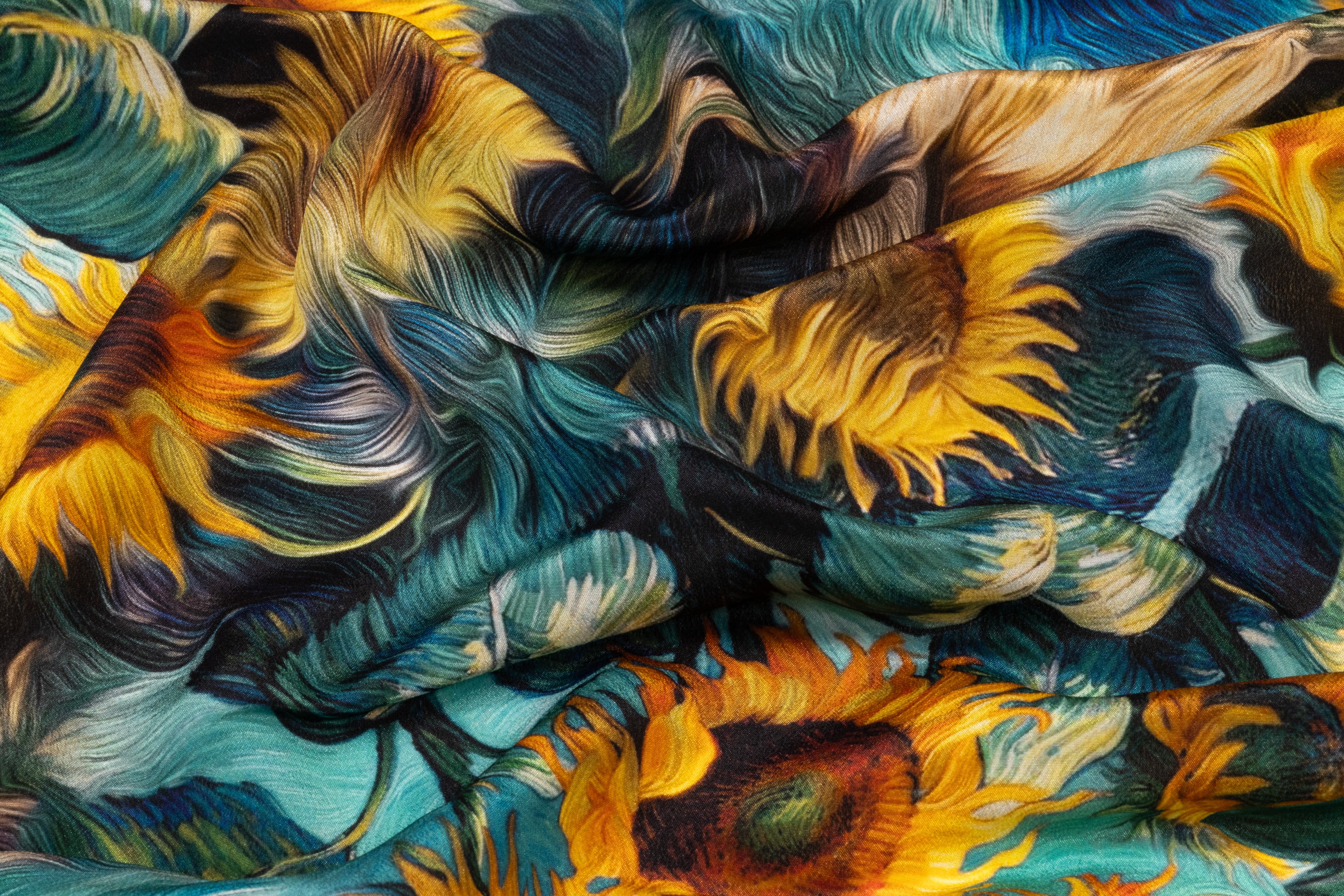 Sunflower Italian Silk Crepe de Chine - Teal Green