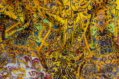 Heavy Italian Cotton Panel - Yellow / Multicolor
