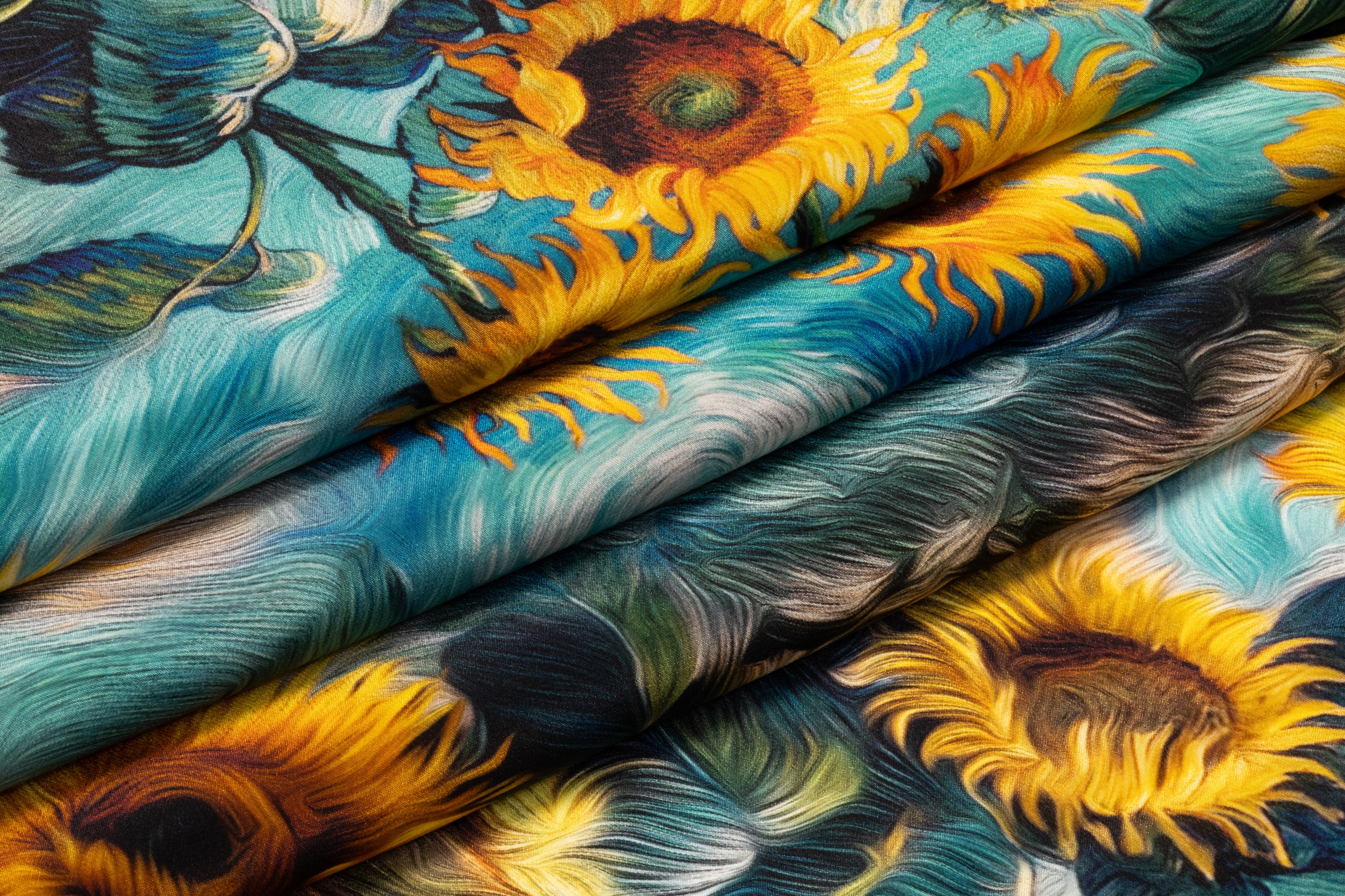 Sunflower Italian Silk Crepe de Chine - Teal Green