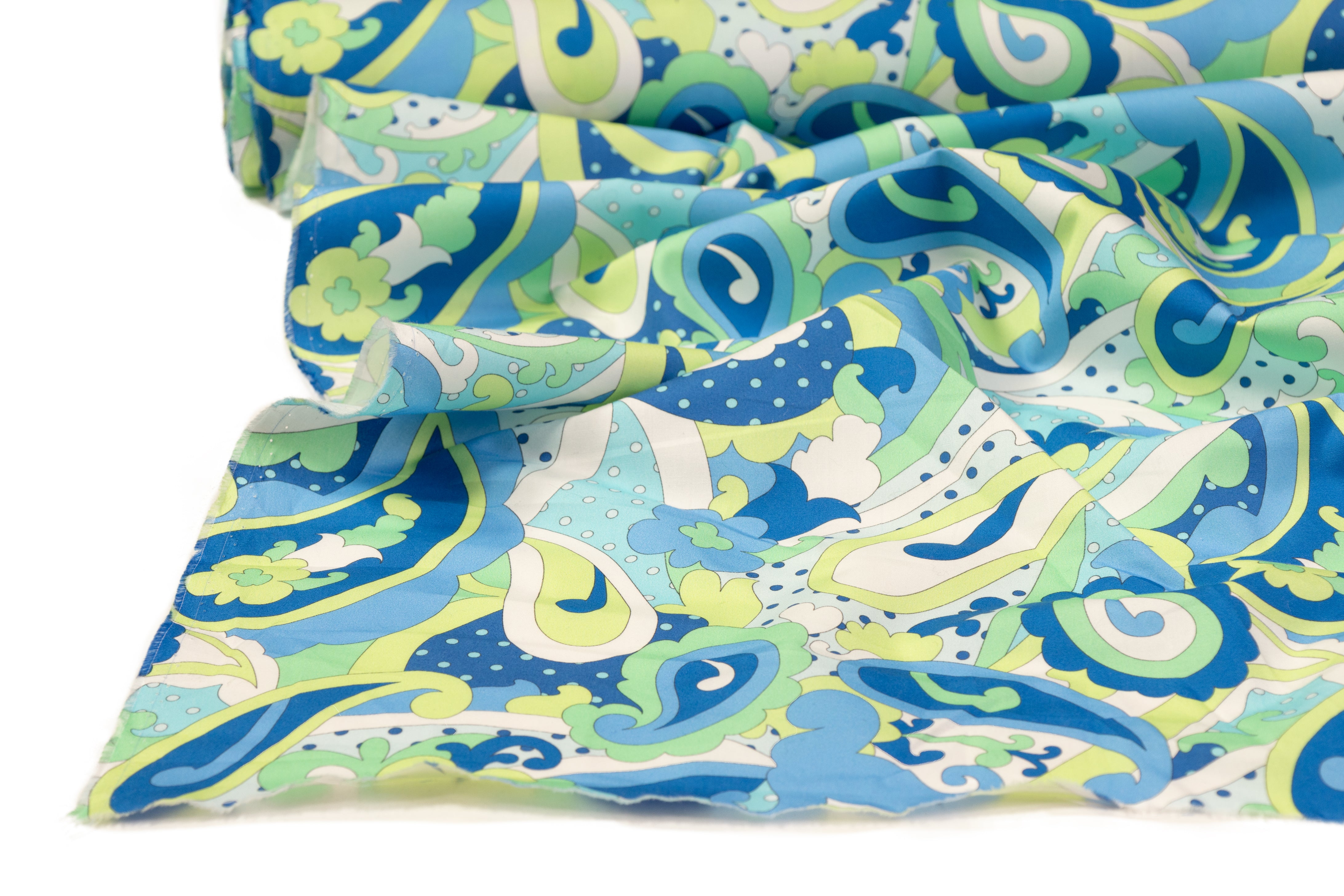 Paisley Printed Italian Cotton - Blue / Green