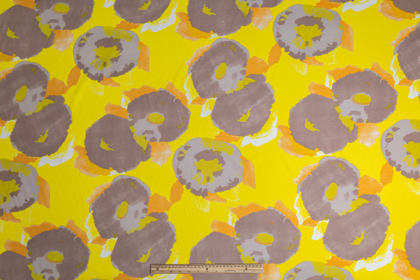 Abstract Printed Italian Viscose - Yellow