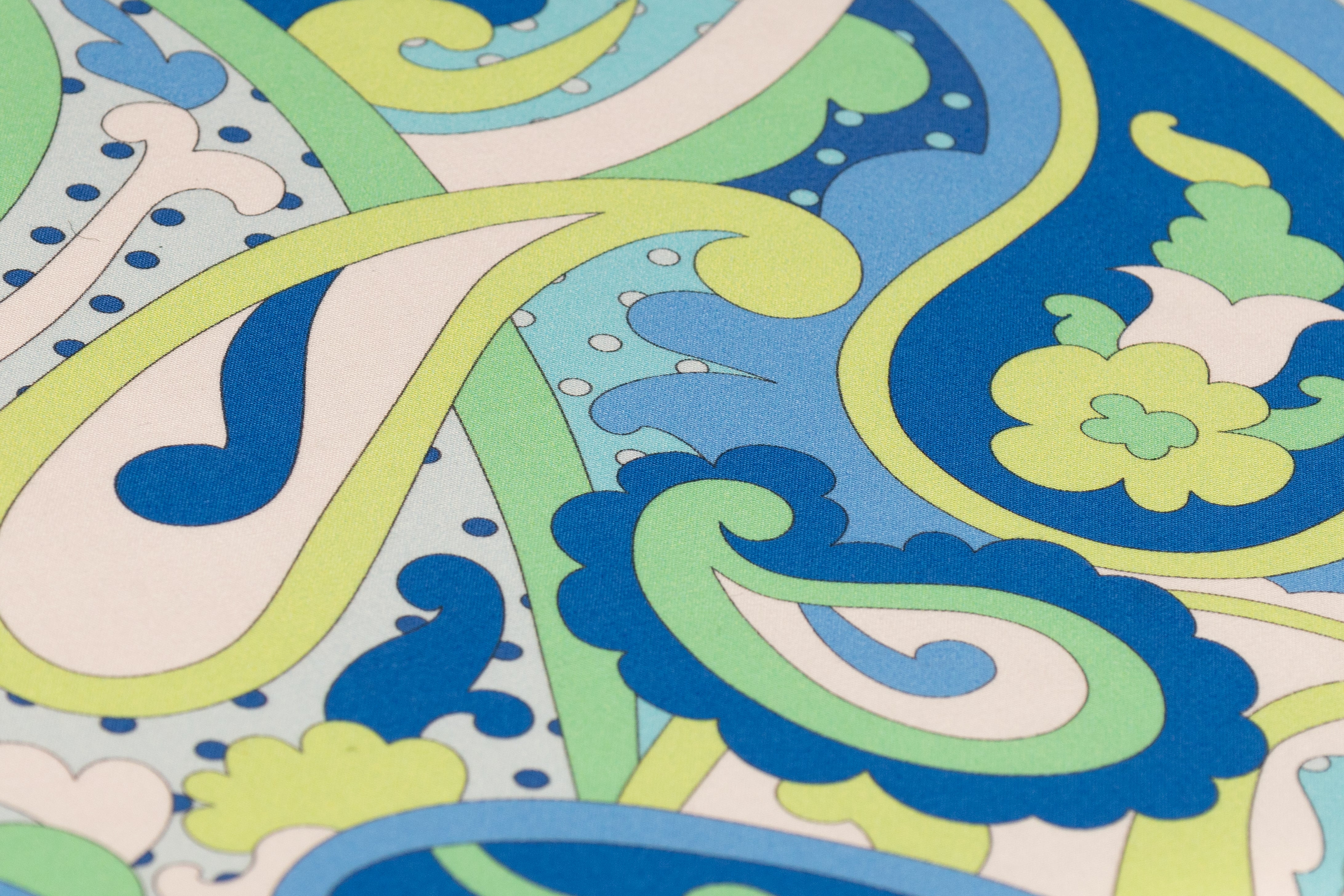 Paisley Printed Italian Cotton - Blue / Green