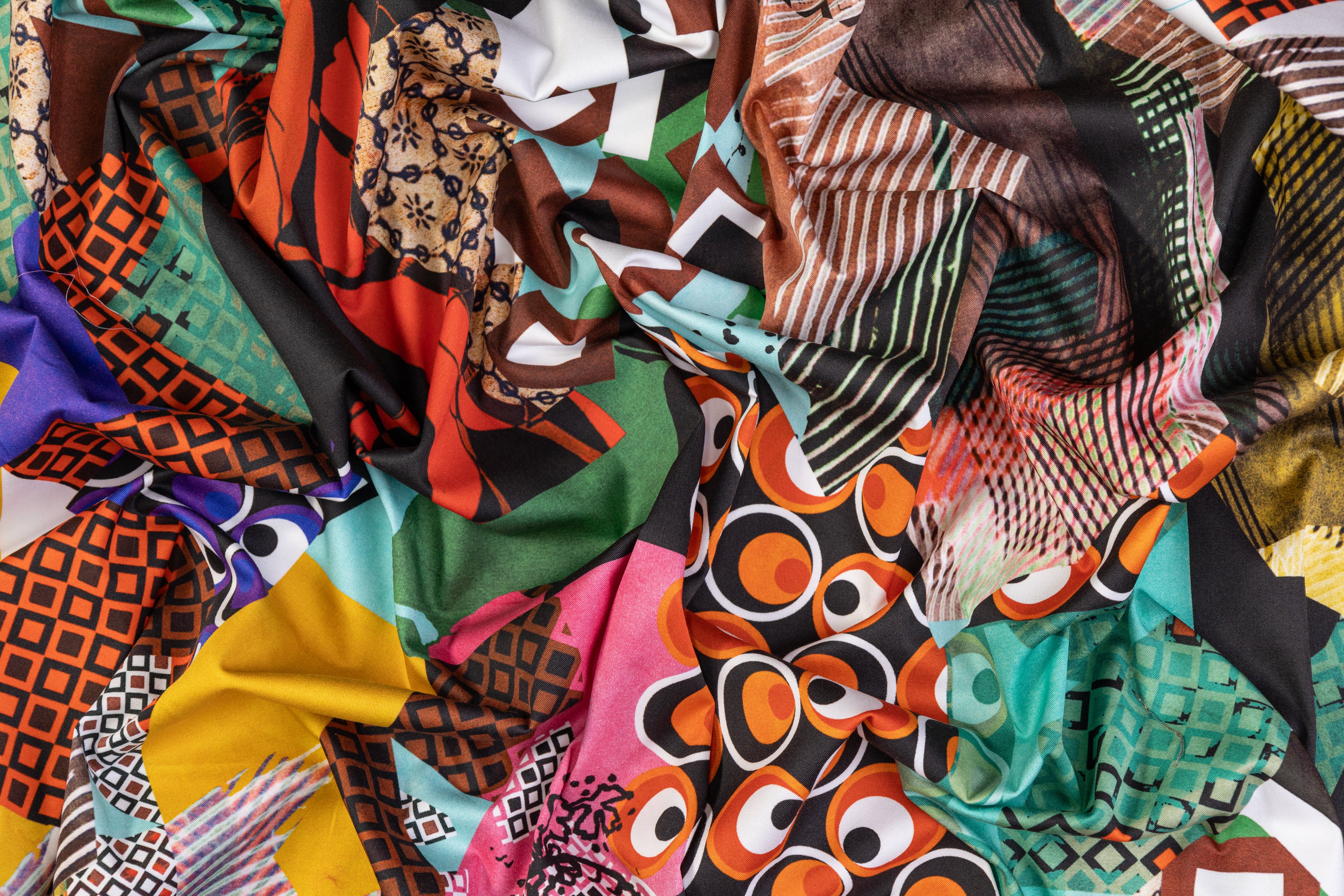 Contemporary Design Italian Cotton Sateen - Multicolor