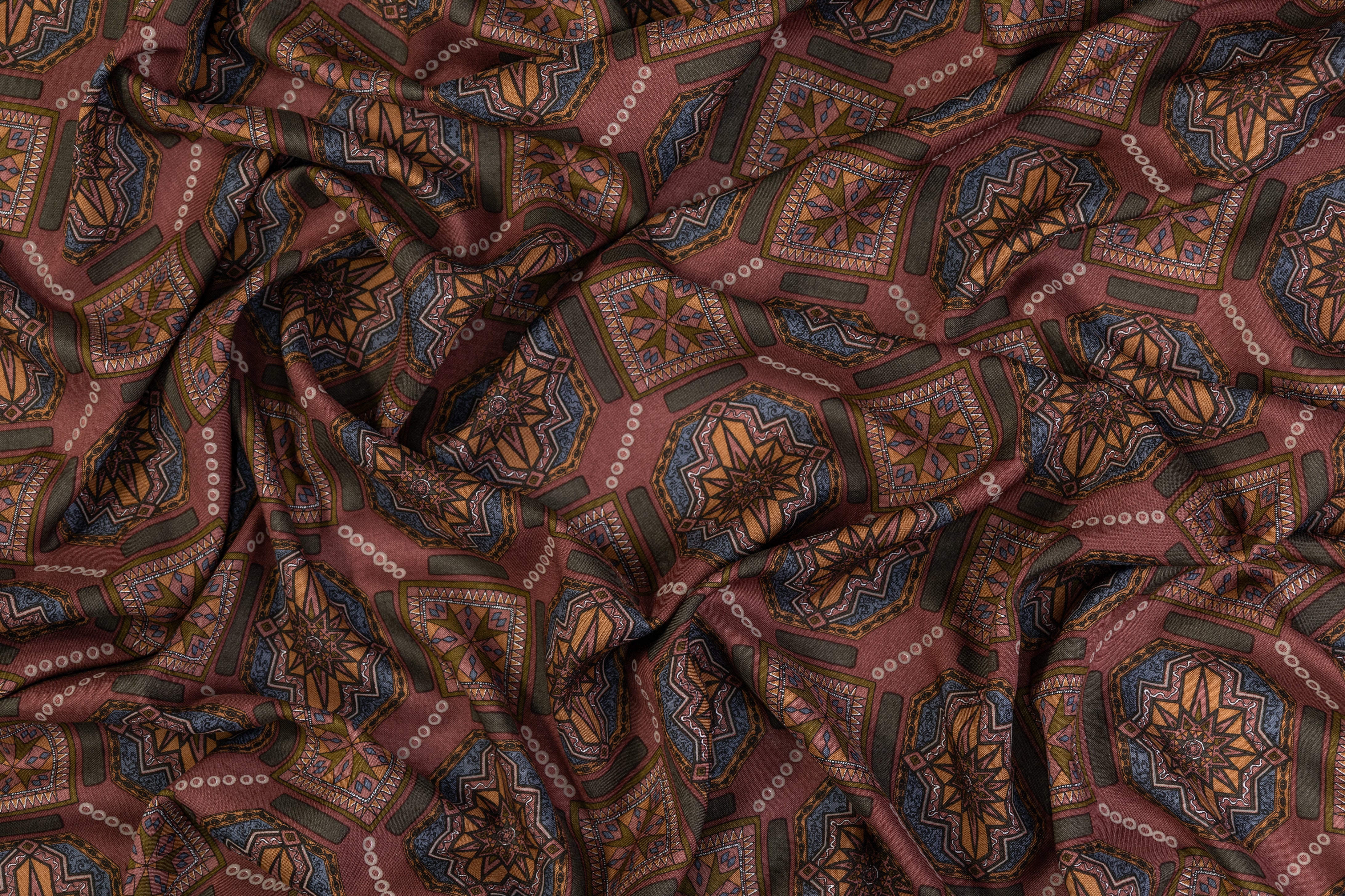 Printed Italian Viscose Challis - Multicolor