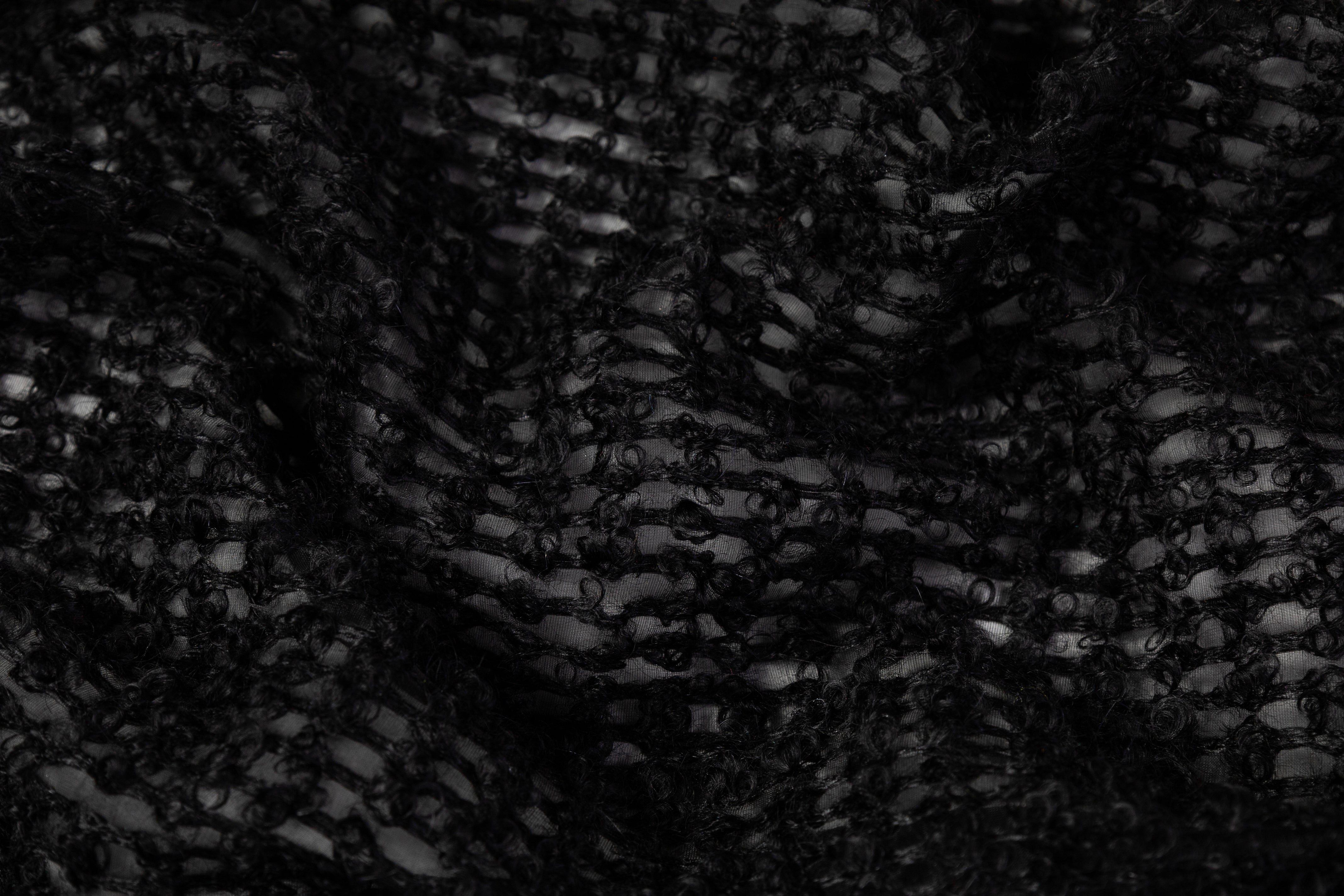 Italian Silk and Wool Organza Bouclé - Black