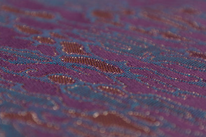 Abstract Metallic Poly Cotton Italian Brocade - Blue / Purple / Brown