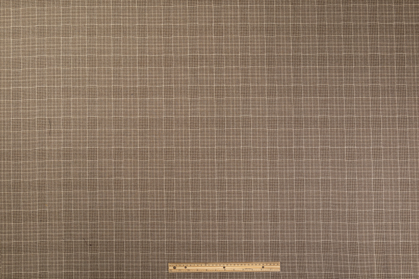 Glen Check Italian Wool Suiting - Taupe