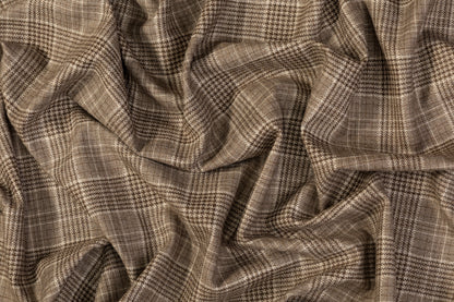 Glen Check Italian Wool Suiting - Taupe