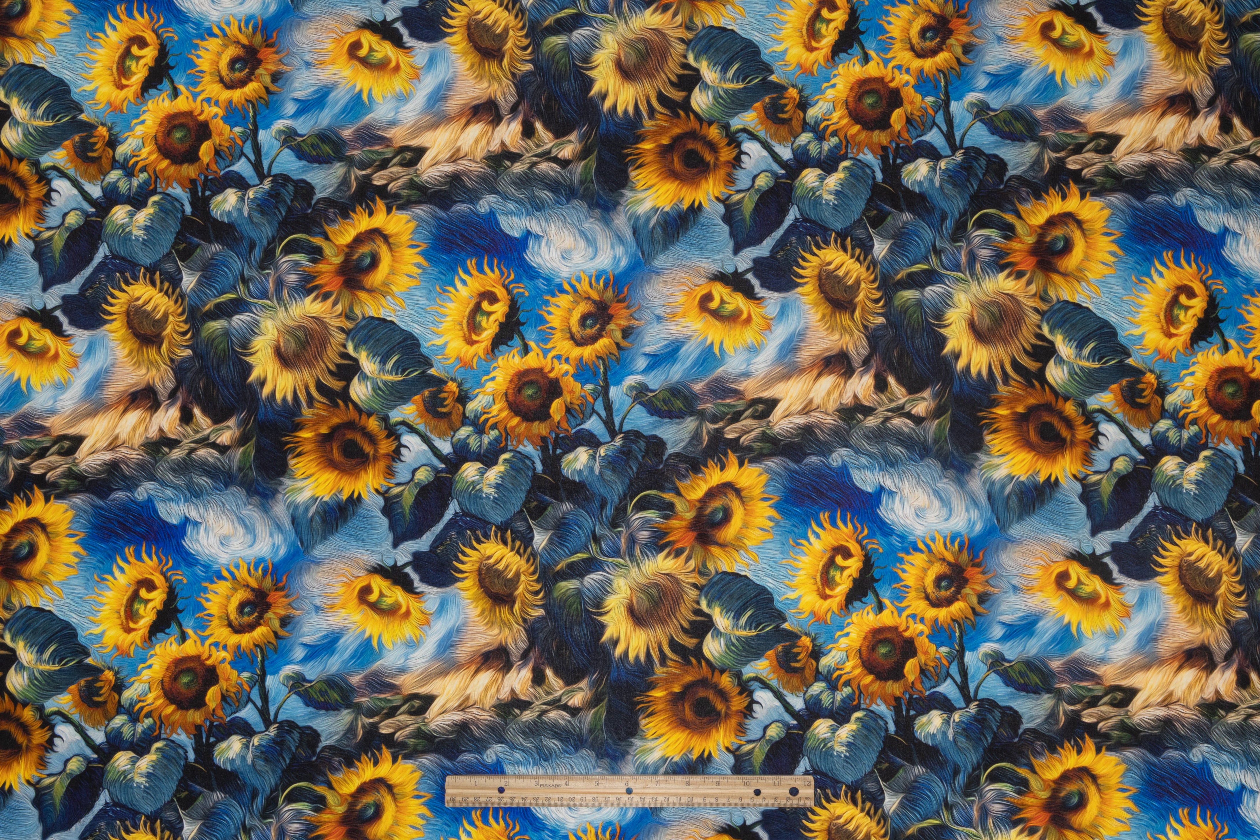 Sunflower Italian Silk Crepe de Chine - Blue