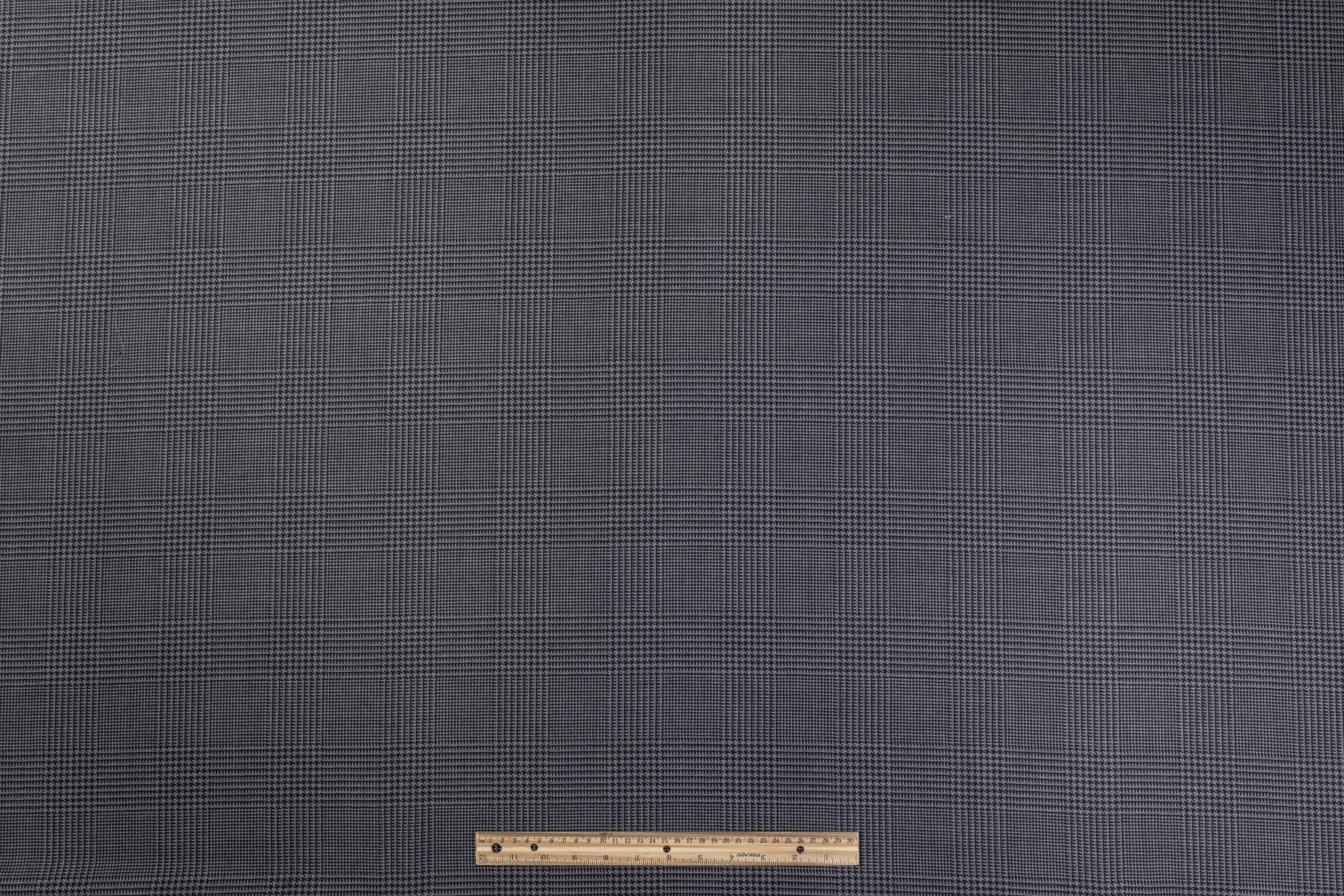 Glen Check Italian Wool Suiting - Charcoal Gray
