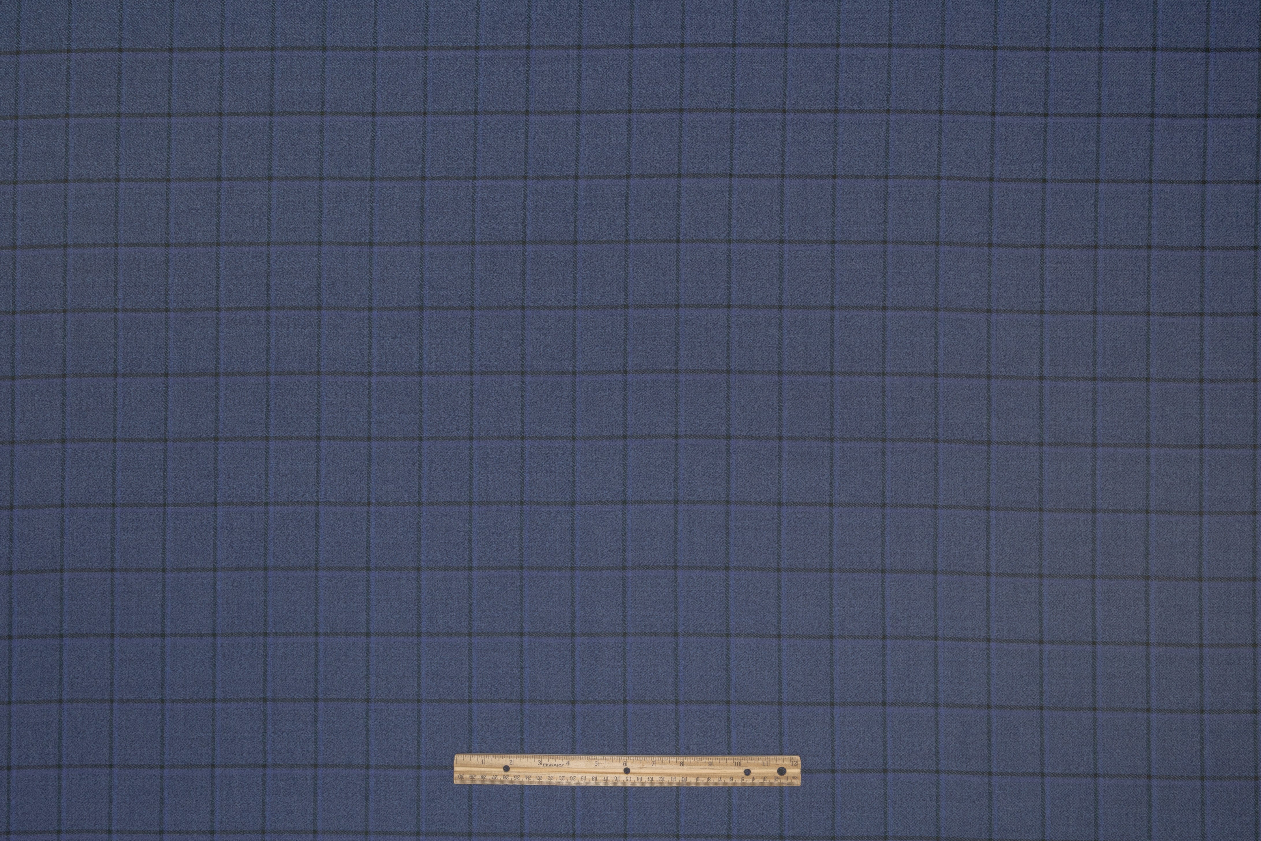 Vitale Barberis Canonico - Windowpane Italian Wool Suiting - Blue / Dark Green