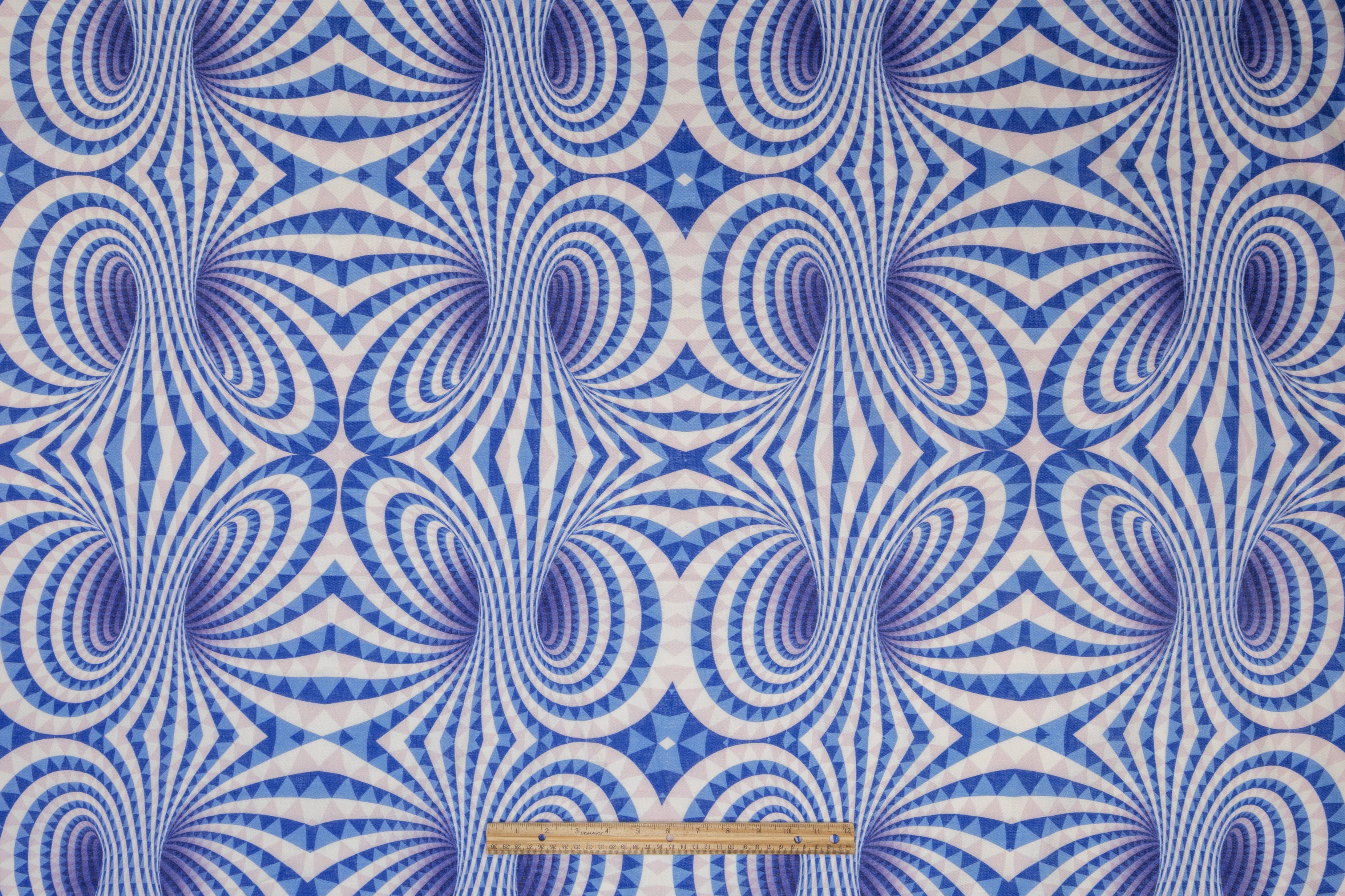 Kaleidoscope Linen Print - Blue