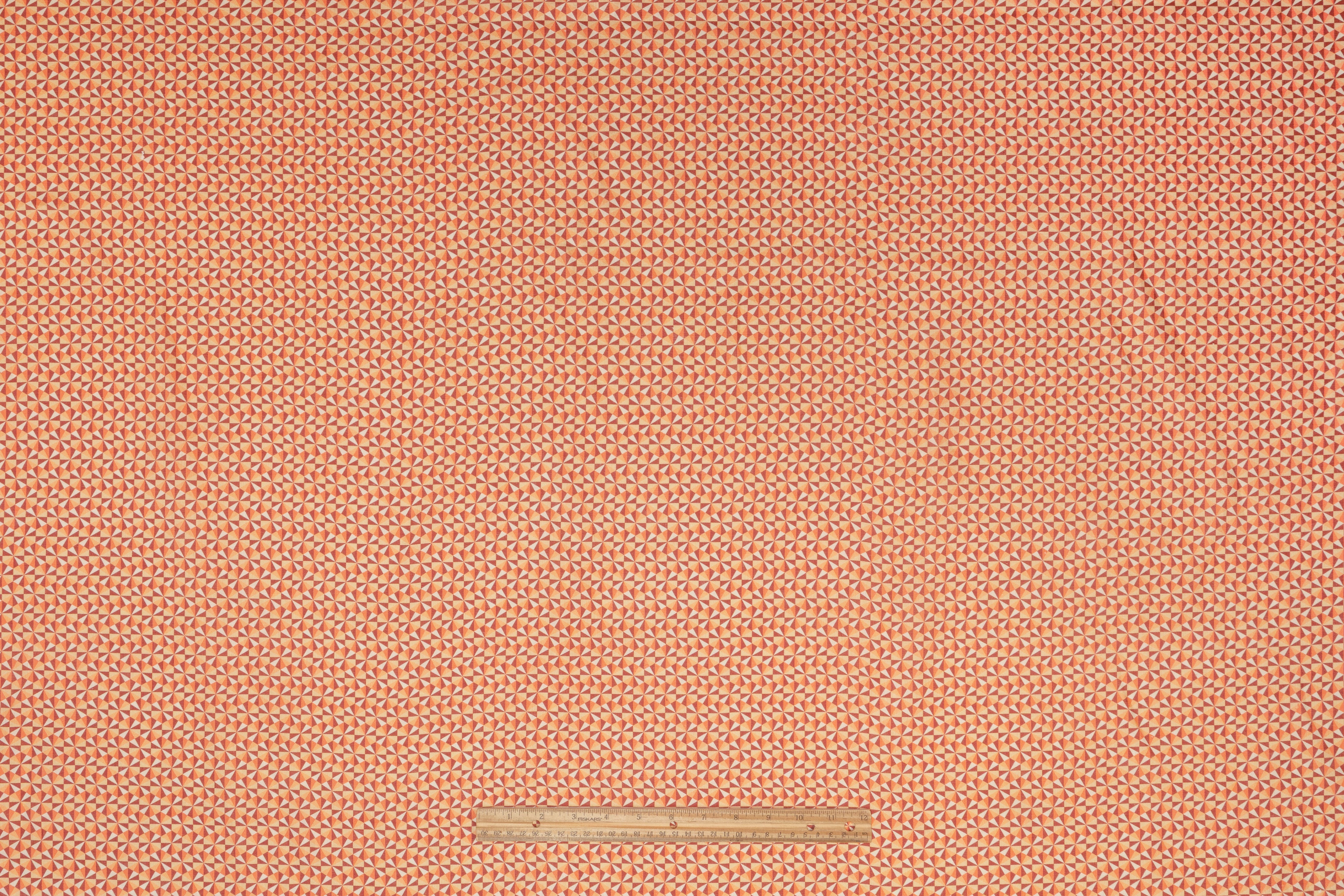 Geometric Linen Print - Peach