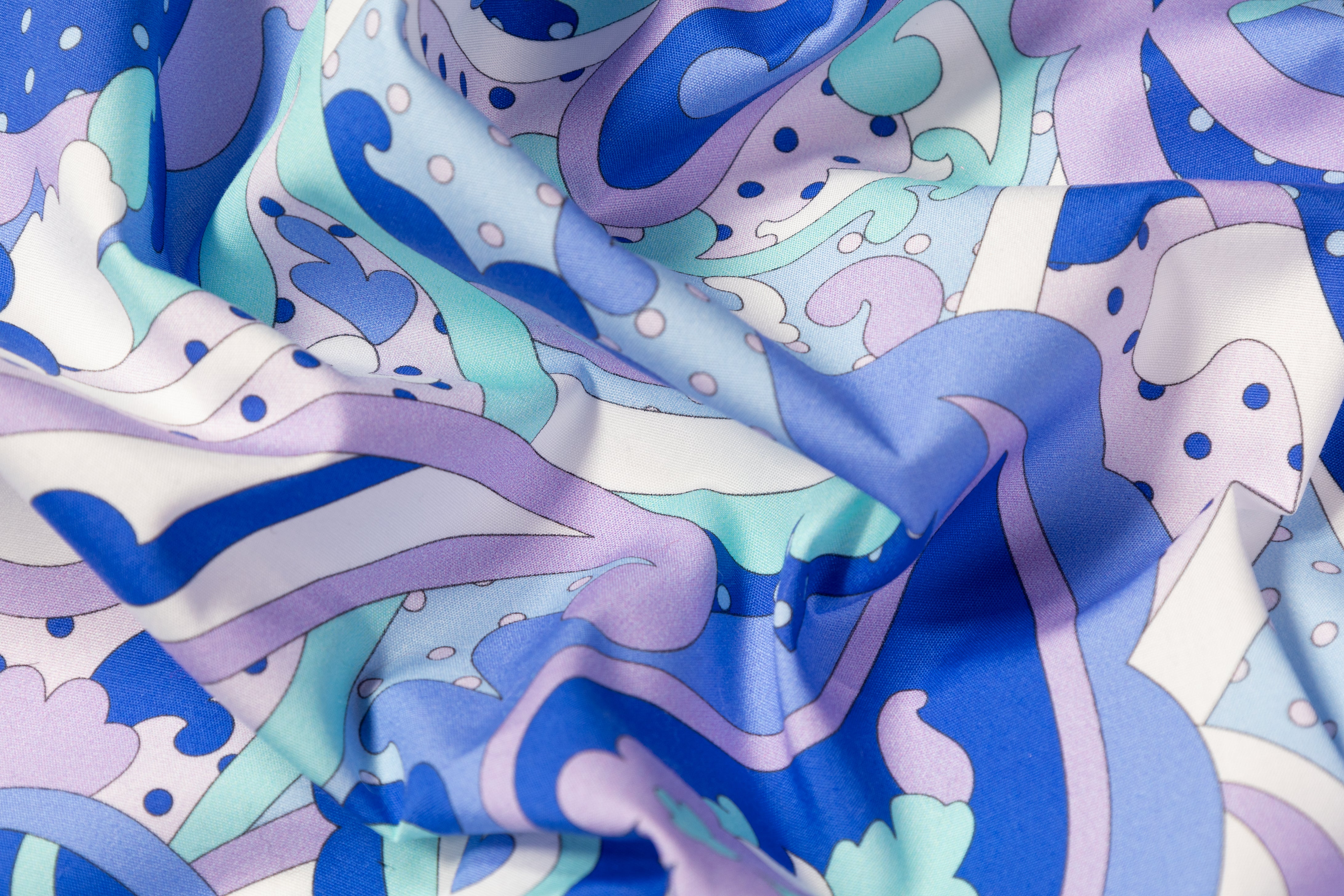 Paisley Printed Italian Cotton - Blue / Lavender