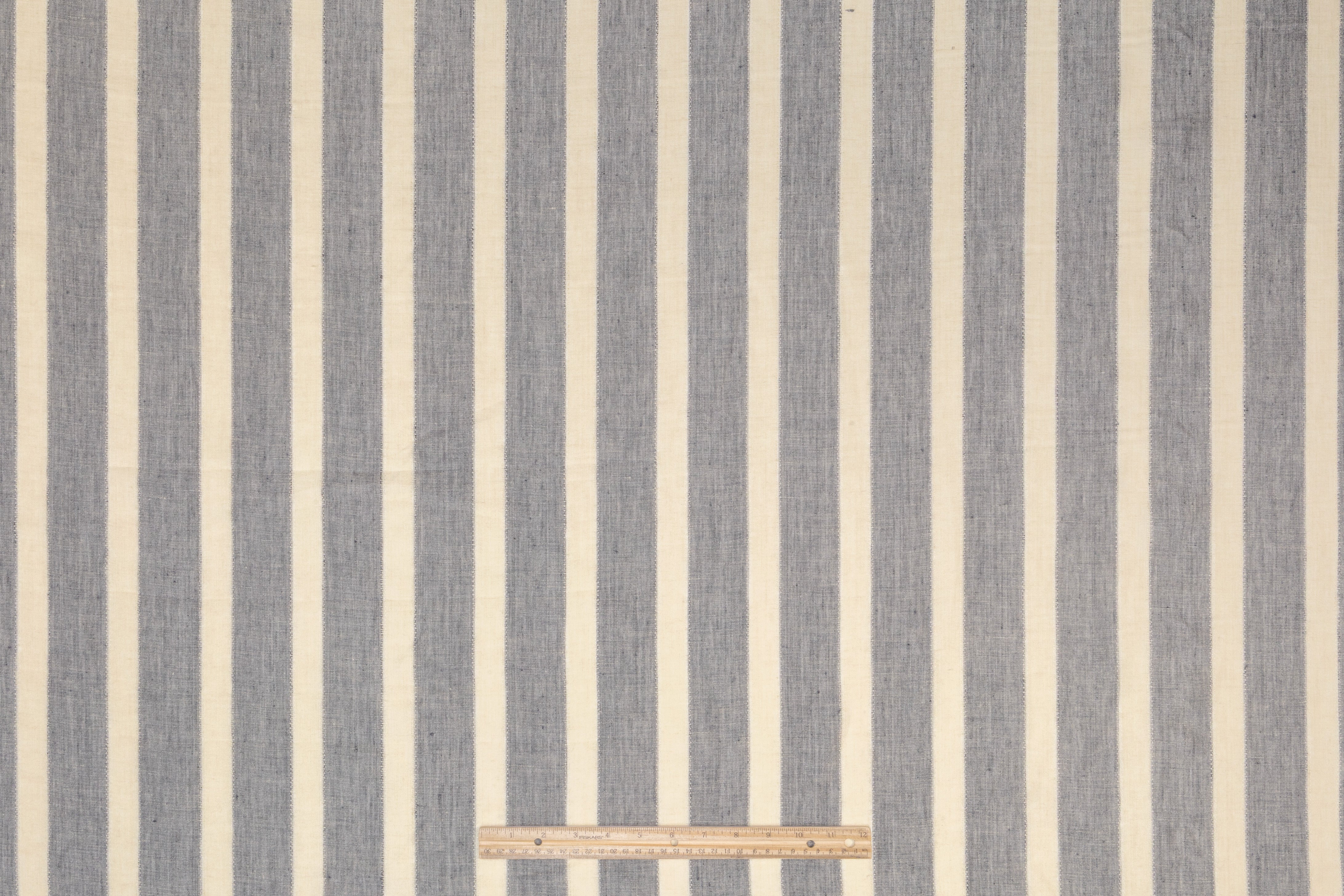 Striped Linen - Ivory / Gray